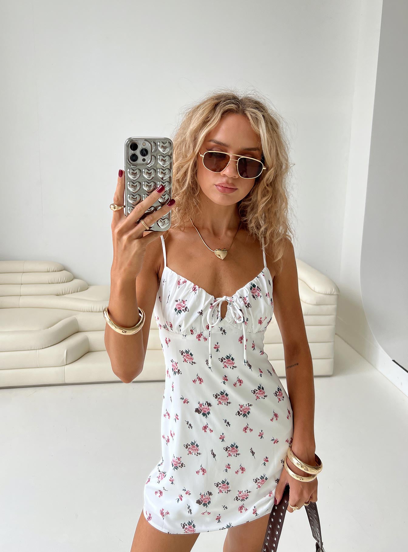 Perries Mini Dress White Floral、mySite、solidvoid