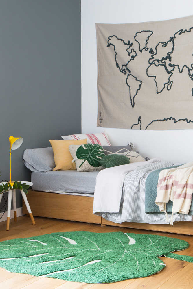 WASHABLE COTTON RUG MONSTERA LEAF、mySite、gigharbornorthrealestate