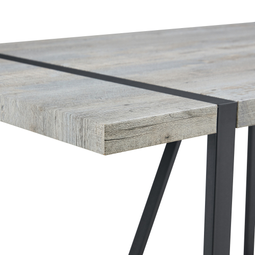 Rustic Industrial Rectangular Wood Dining Table For 4-6 Person, With 1.5" Thick Engineered Wood color Tabletop and Black Metal Legs,Desk For Kitchen Dining Living Room, 55.1" x 31.4"x 29.9"1529W115172、、casual