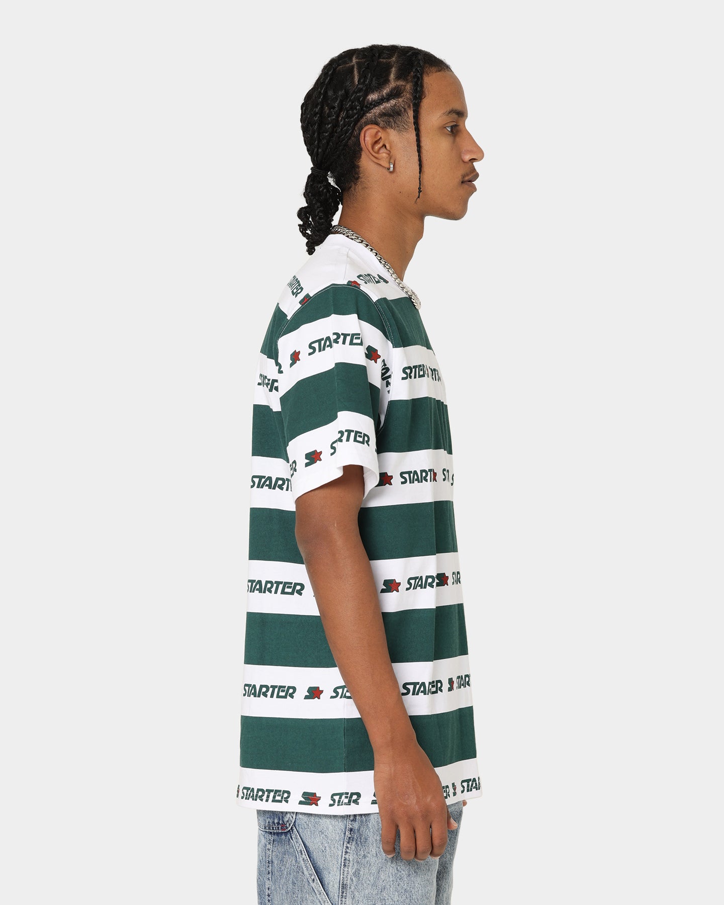 Starter LFS Stripe T-Shirt Green/White、mySite、zt4zffjzw