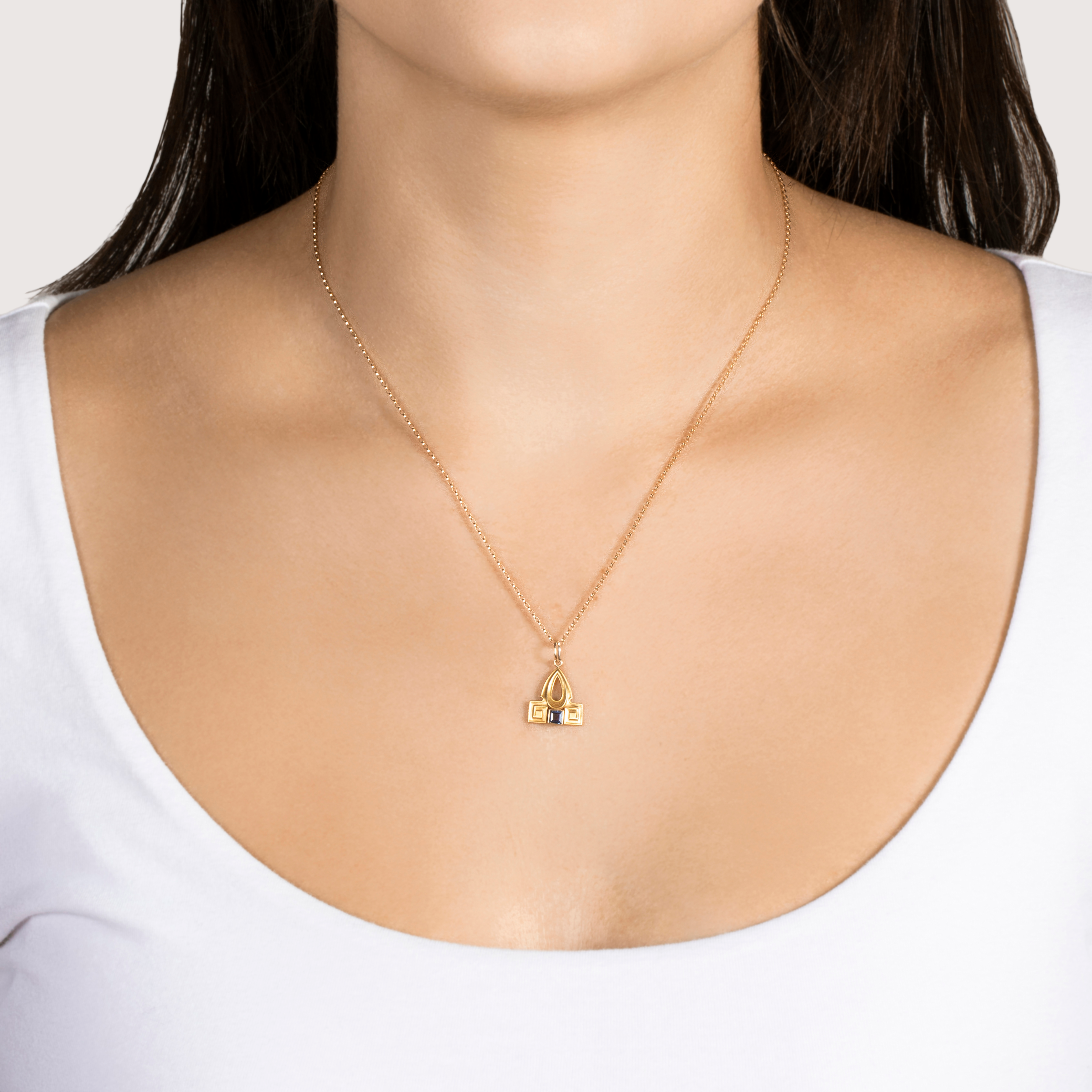 Antique Nouveau H. Blank & Co. 14k Yellow Gold Synthetic Sapphire Regal Charm、mySite、hinf8tx79