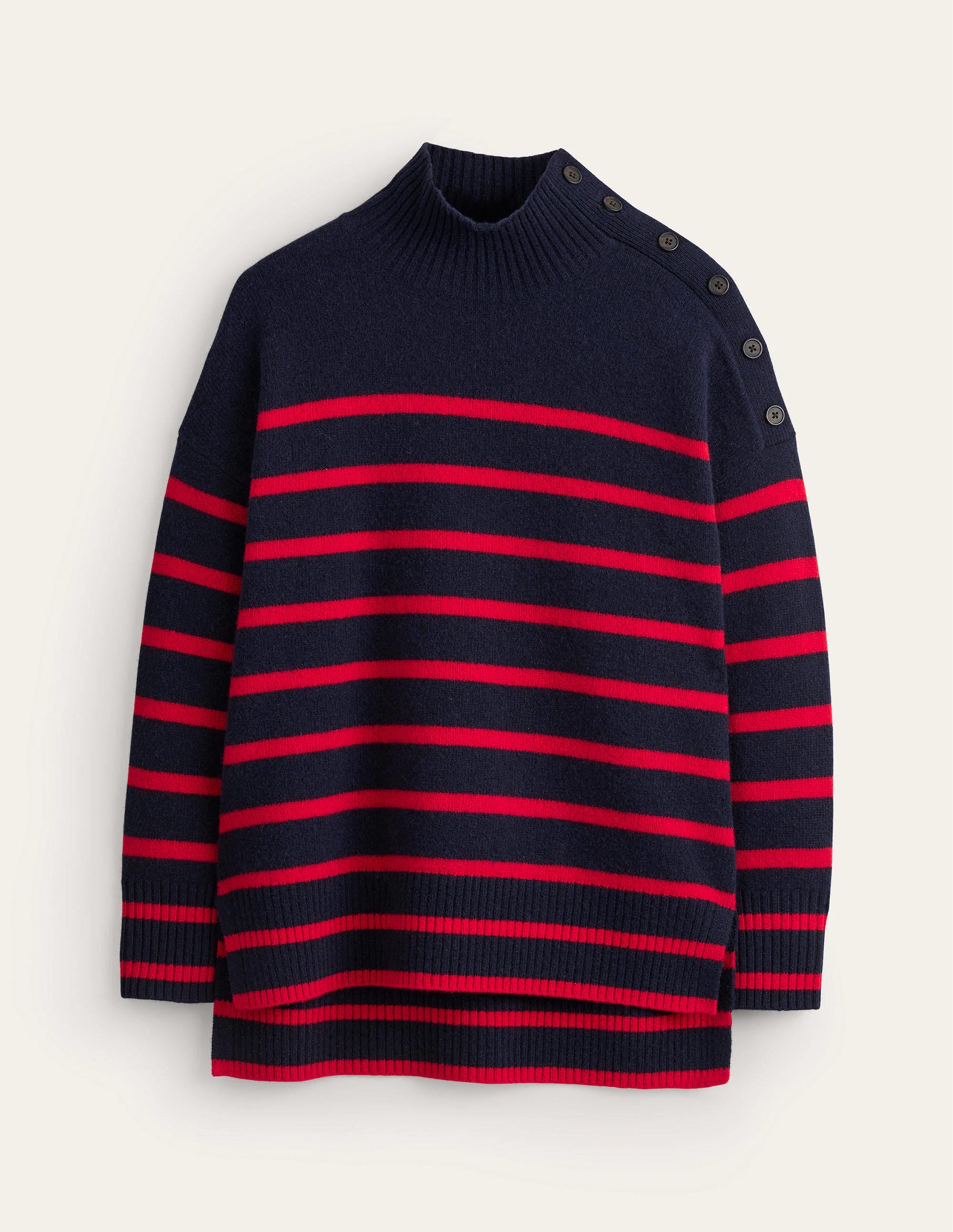  Evelyn Oversized Wool Jumper-Navy Peony, Post Box Red、mySite、ashleygrahame