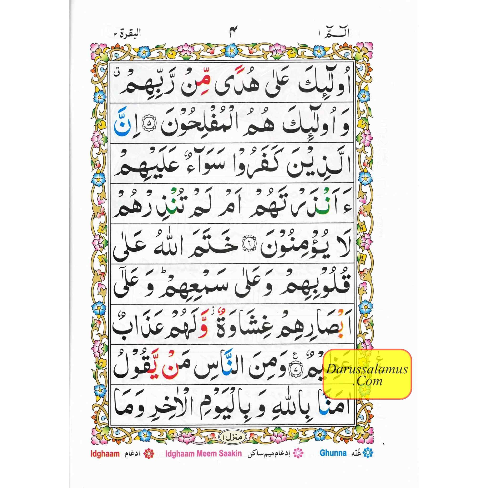 Alif Laam Meem Colour Coded Tajweed Rules : Persian ,Pakistani ,Indian Script,Ref 401、mySite、topwebapps