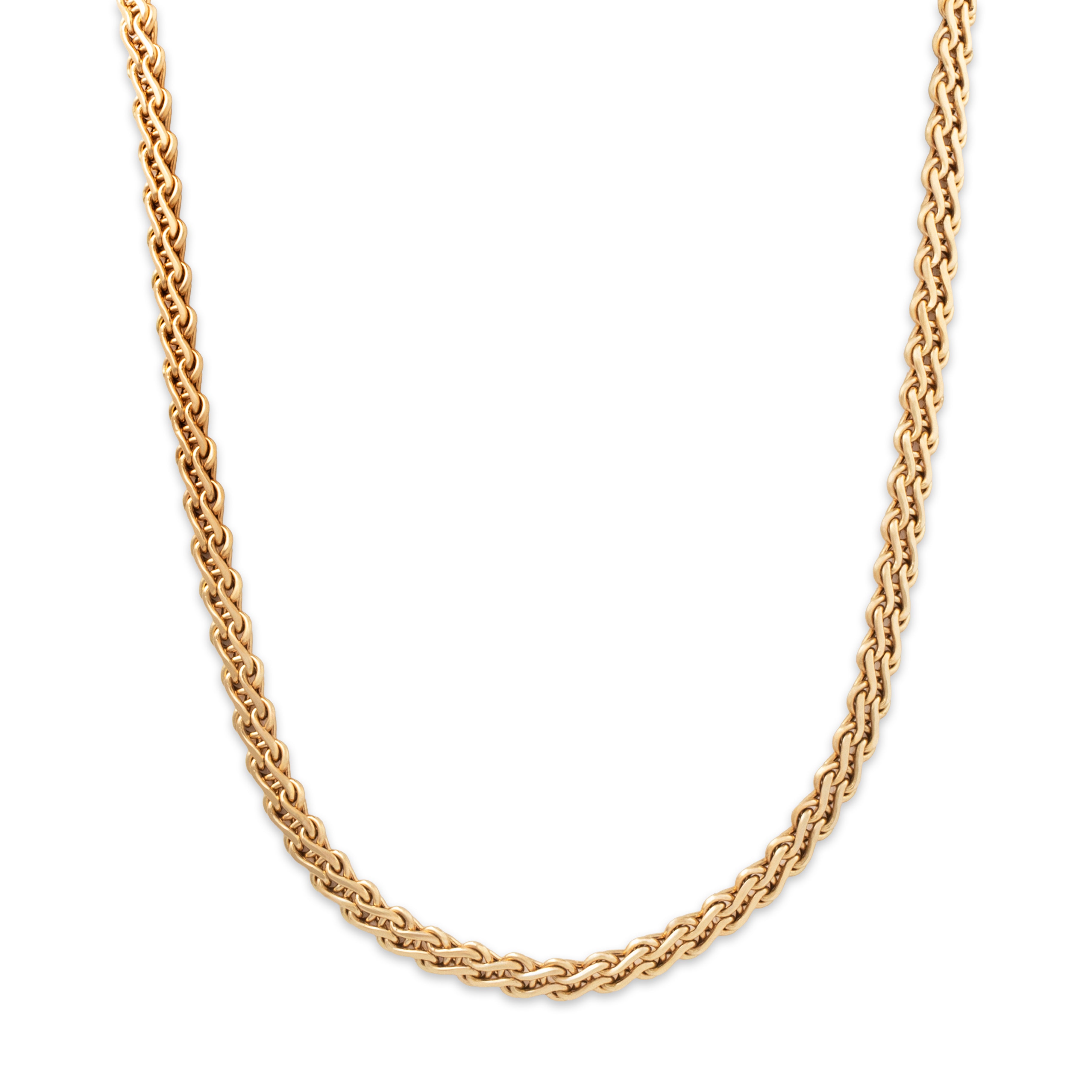 Vintage 14k Yellow Gold Double Serpentine Chain Link Statement Necklace 17、mySite、hinf8tx79