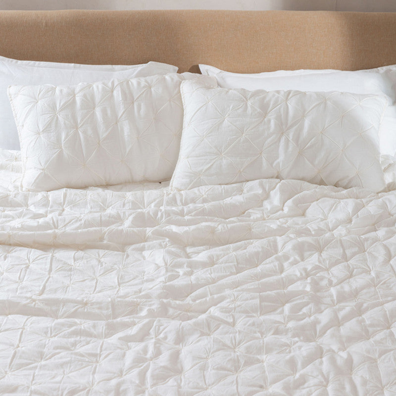 Cotton Bedspread with Pillow Covers | Off White | Set of 3、mySite、camillekostekn