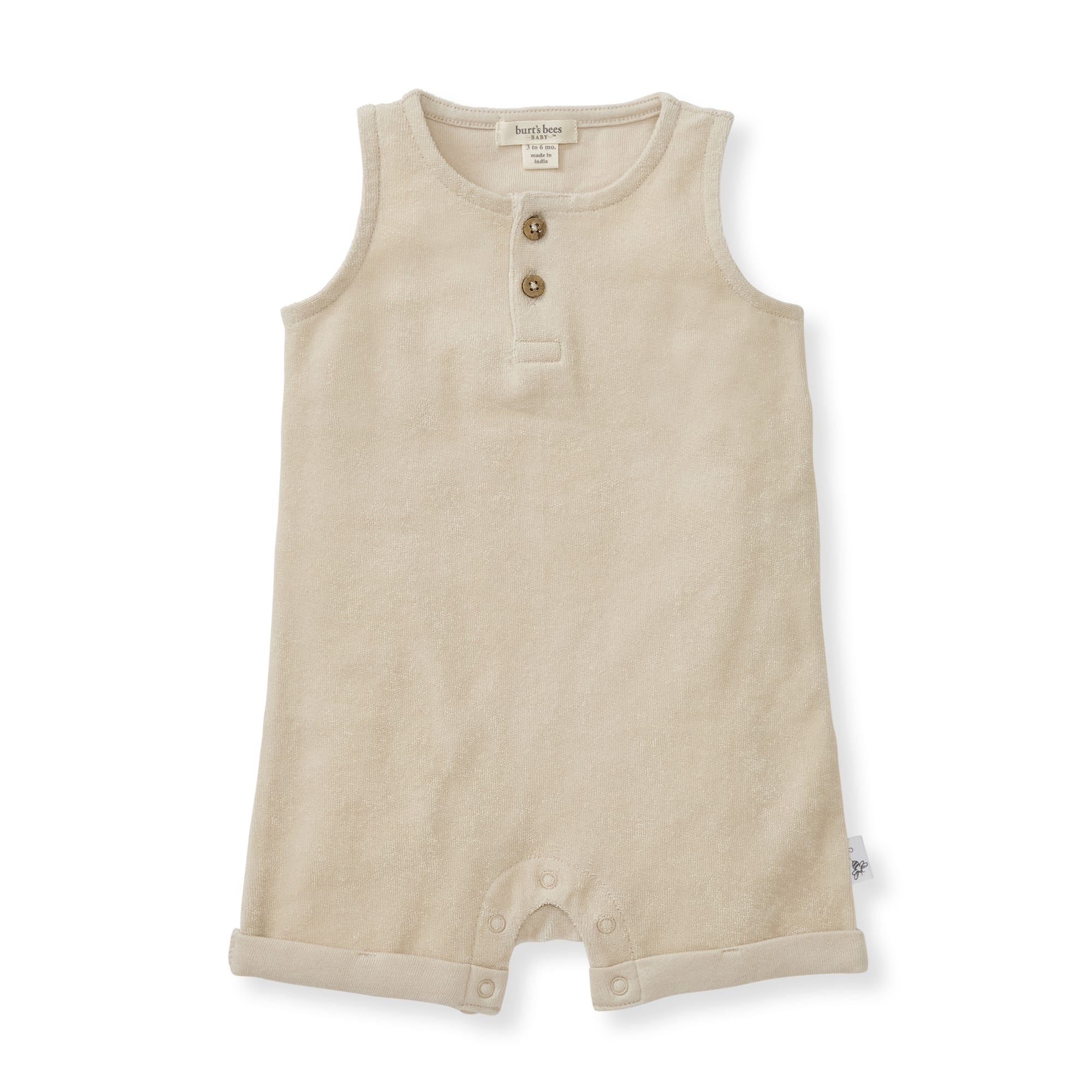 Organic Cotton Terry Romper - Fossil、mySite、g9winljtr