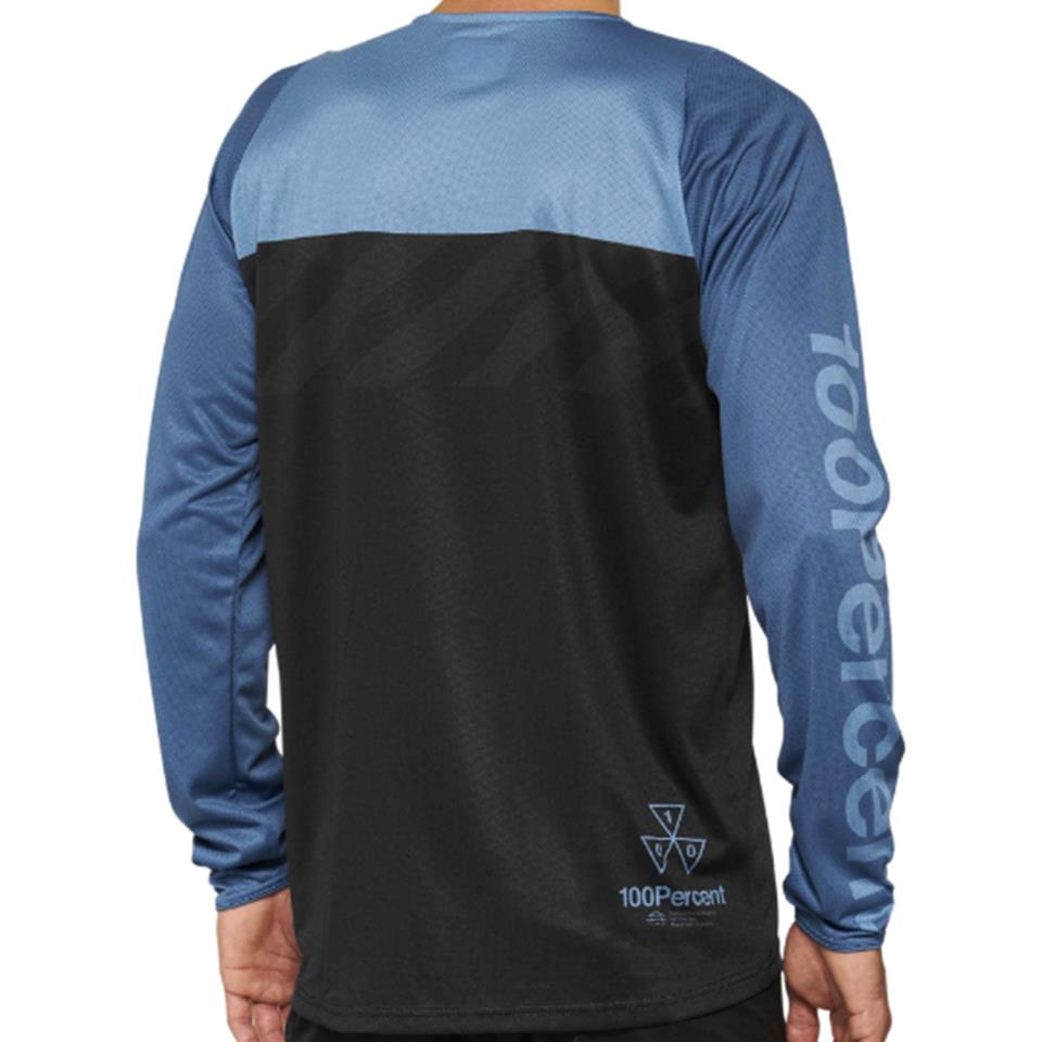  100% R-Core Long Sleeve 2022 Race Jersey - Black/Slate Blue、mySite、merchandisen