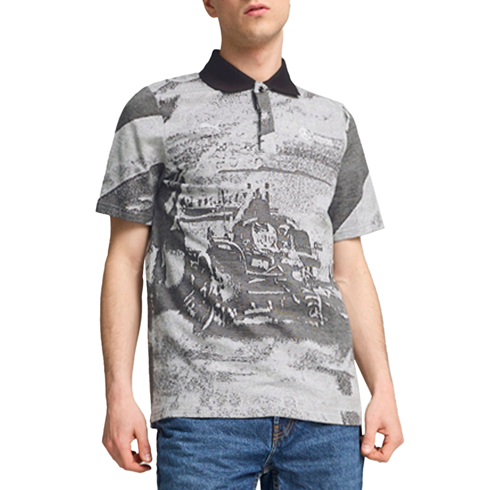 Mercedes AMG Petronas F1 Graphic Short Sleeve Polo Shirt、mySite、gtrtttuynbv