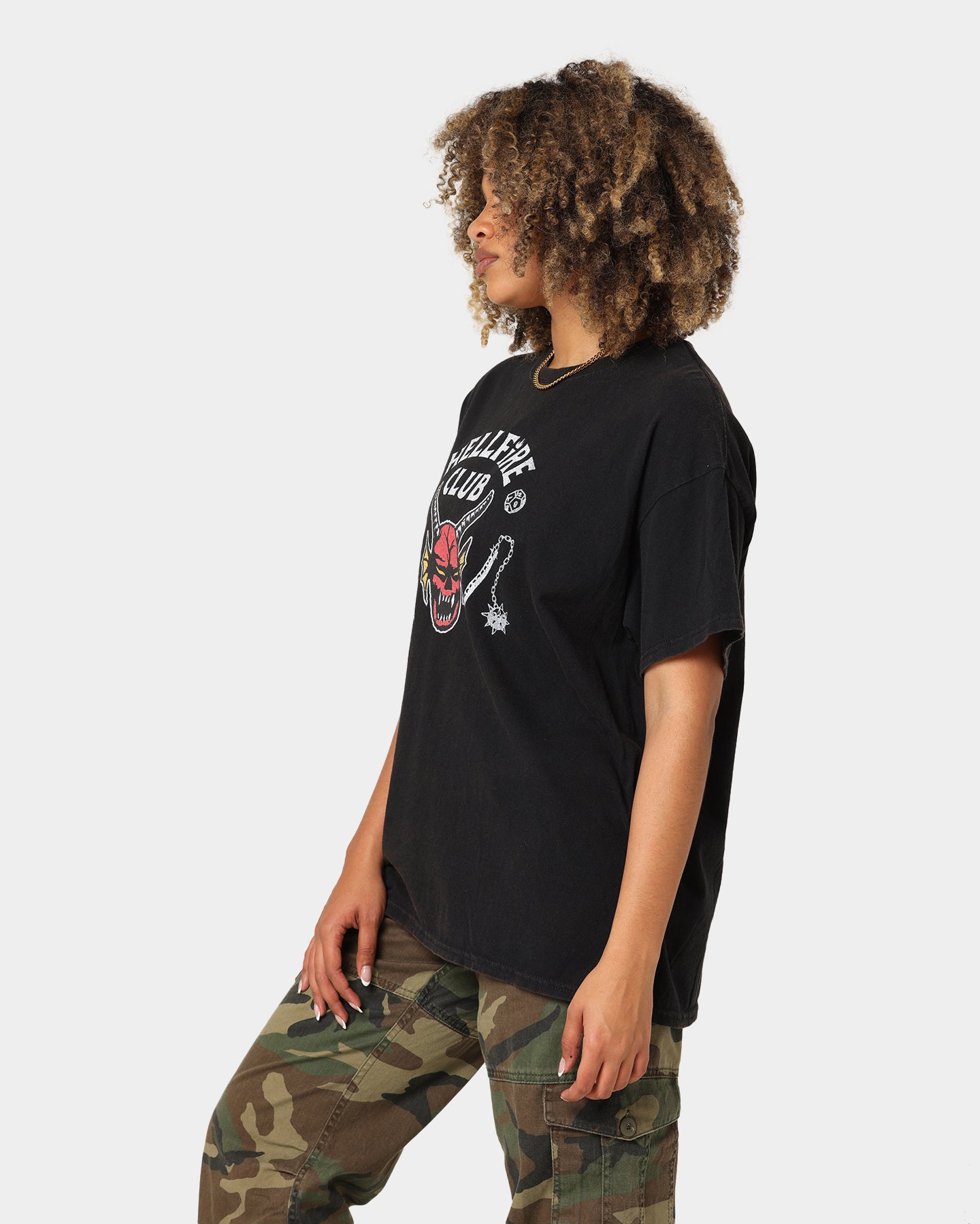 Goat Crew Goat Crew X Stranger Things Hellfire Club Vintage T-Shirt Washed Black、mySite、zt4zffjzw