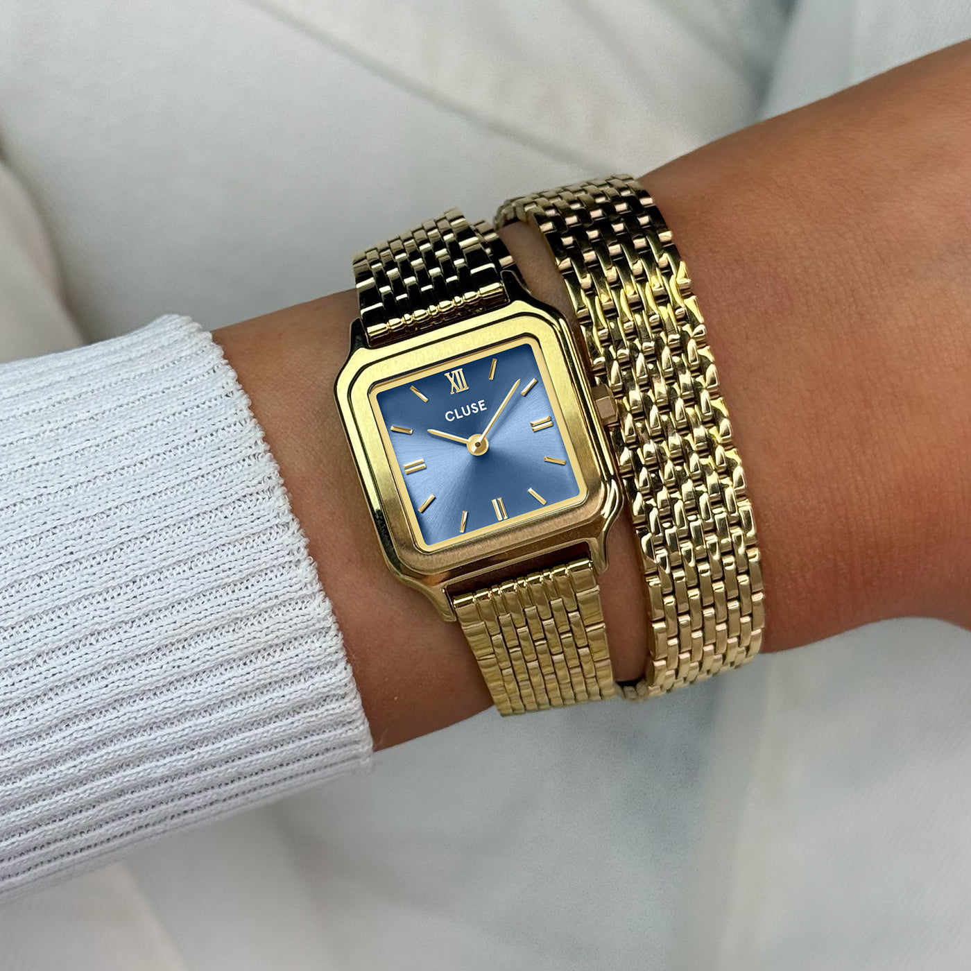 Gracieuse Petite Watch Double Steel, Kyanite Blue, Gold Colour、mySite、botmansion