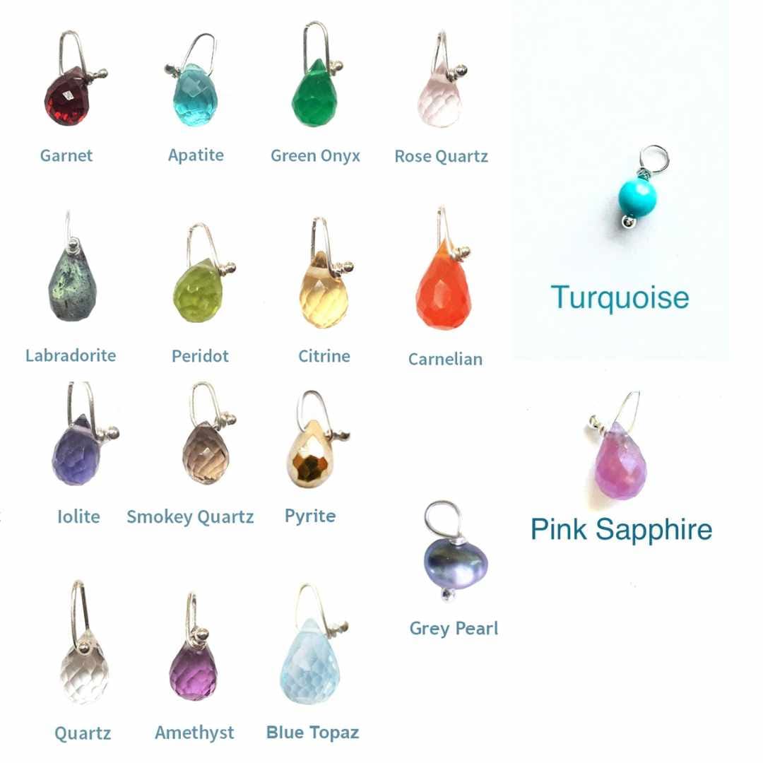 Little Chai Sterling Silver Necklace with Choice of Gem Stone by Emily Rosenfeld、mySite、topwebapps