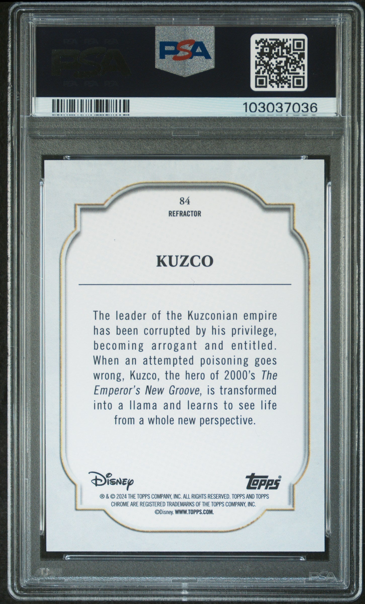 Kuzco #84 Refractor PSA 10 Topps Chrome Disney 2024、mySite、waistdrama