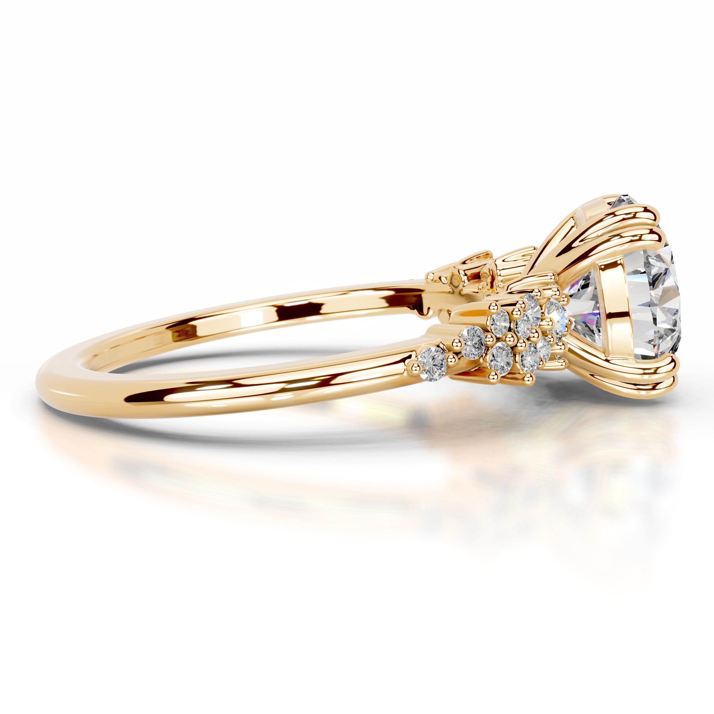 Emaline Moissanite & Diamonds Ring - 18K Yellow Gold、mySite、hinf8tx79