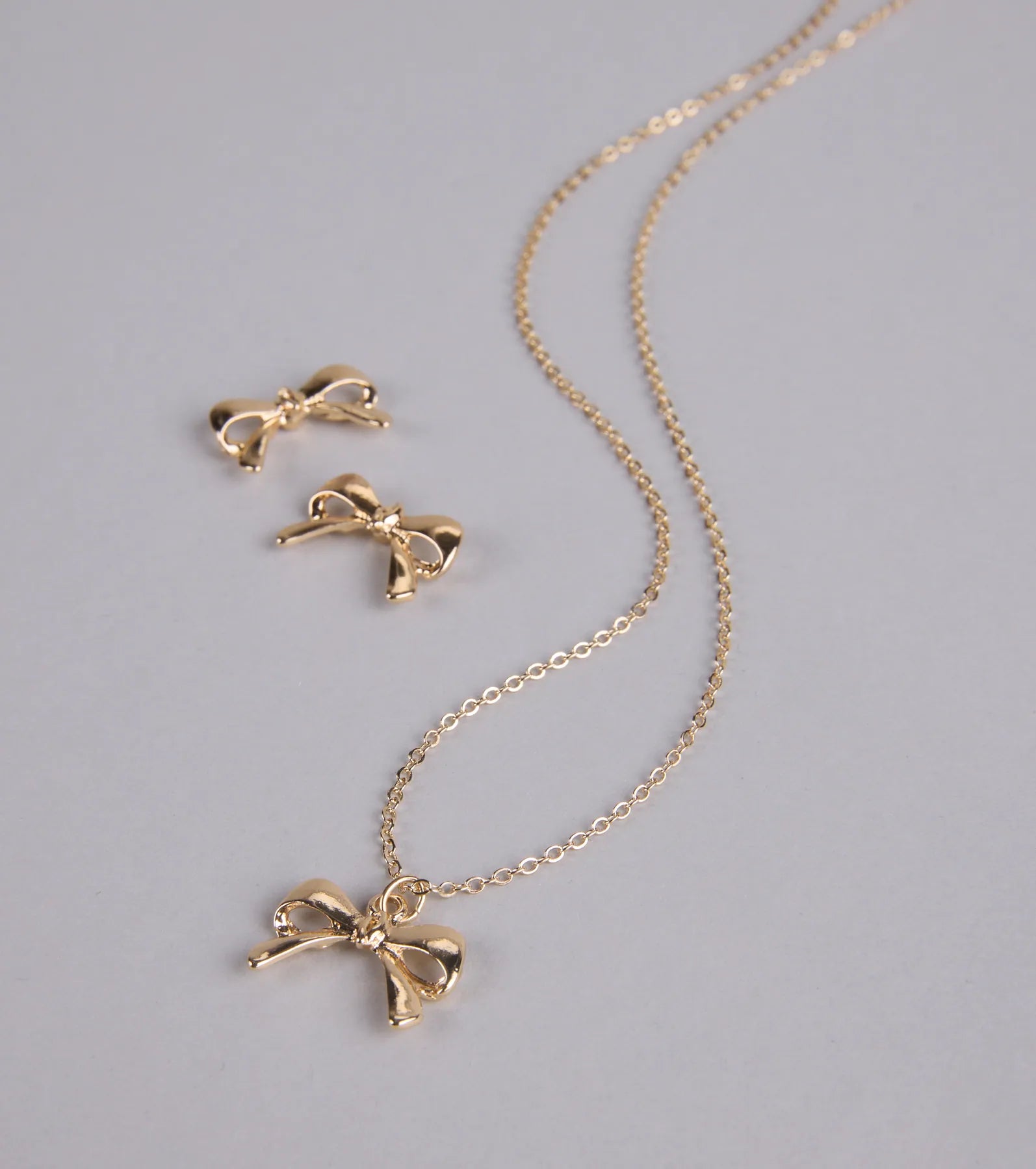 So Charming Bow Necklace And Stud Earrings Set、mySite、justintrudeaud
