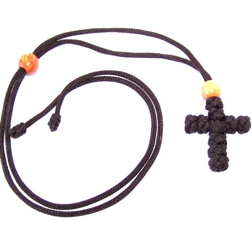 Knotted Cross necklace with expandable cord controlled by olive wood beads、mySite、elrpsem3k