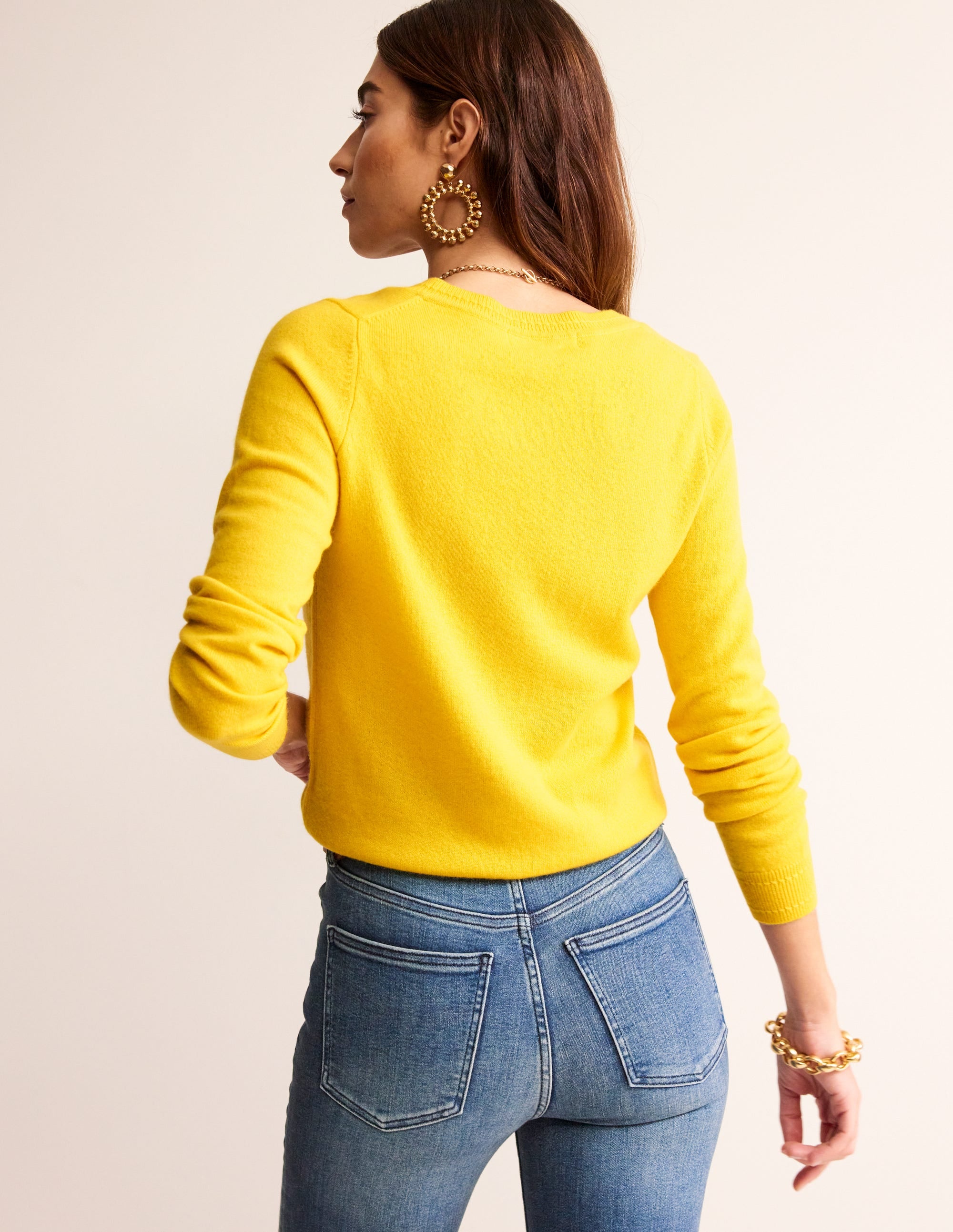  Eva Cashmere V-Neck Jumper-Pineapple Yellow、mySite、ashleygrahame