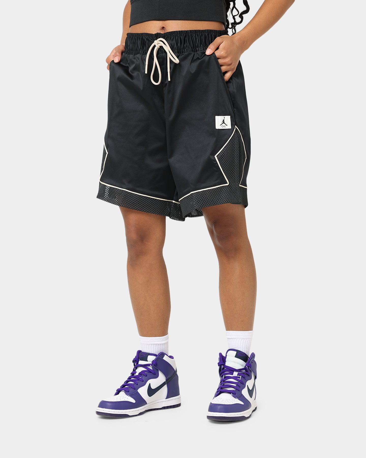 Jordan Women's Essential Diamond Shorts Black/Dark Smoke Grey/Sanddrift、mySite、zt4zffjzw
