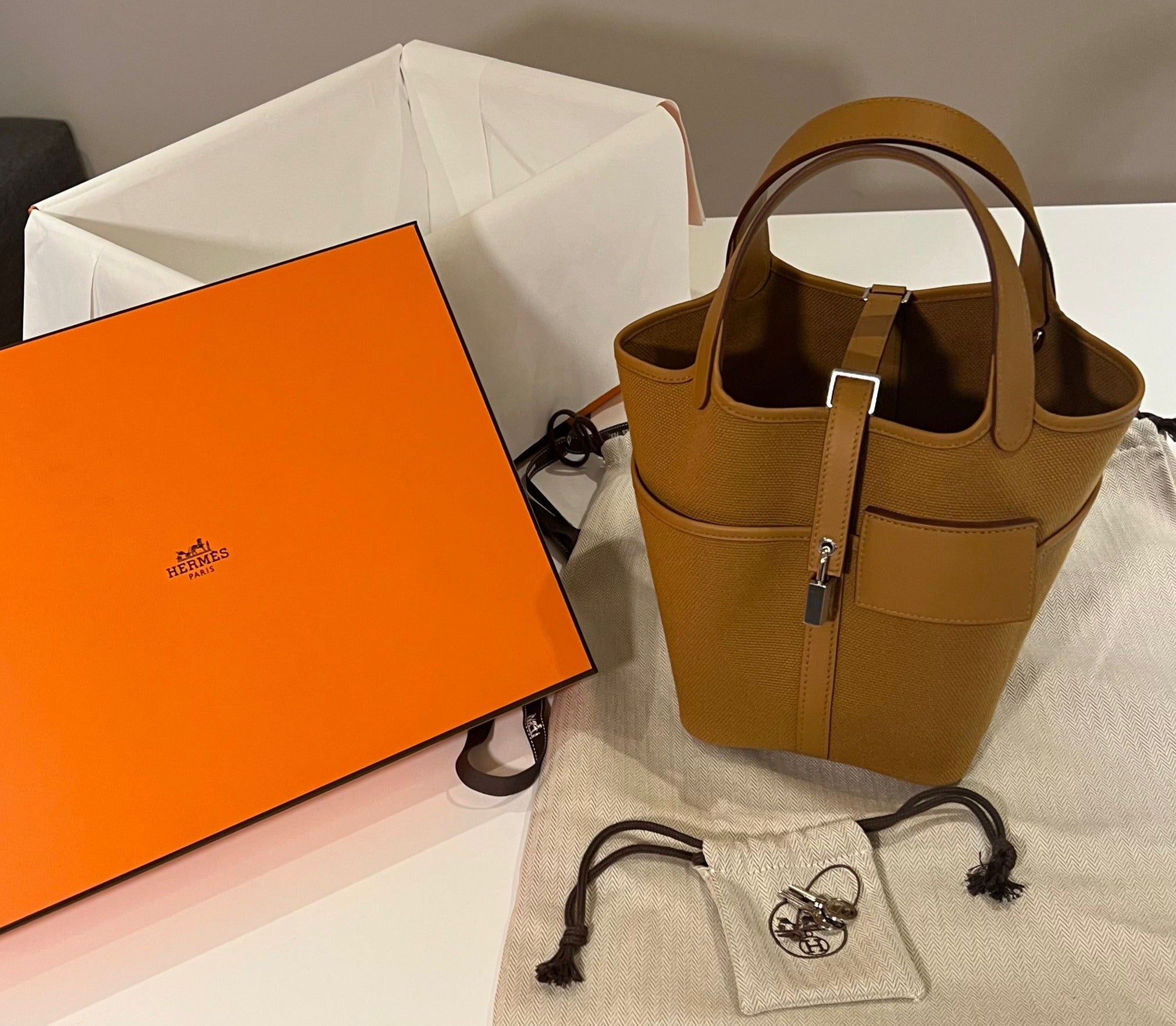 Hermès Picotin Cargo 18cm Sesame Canvas PHW、mySite、garminoutage.com