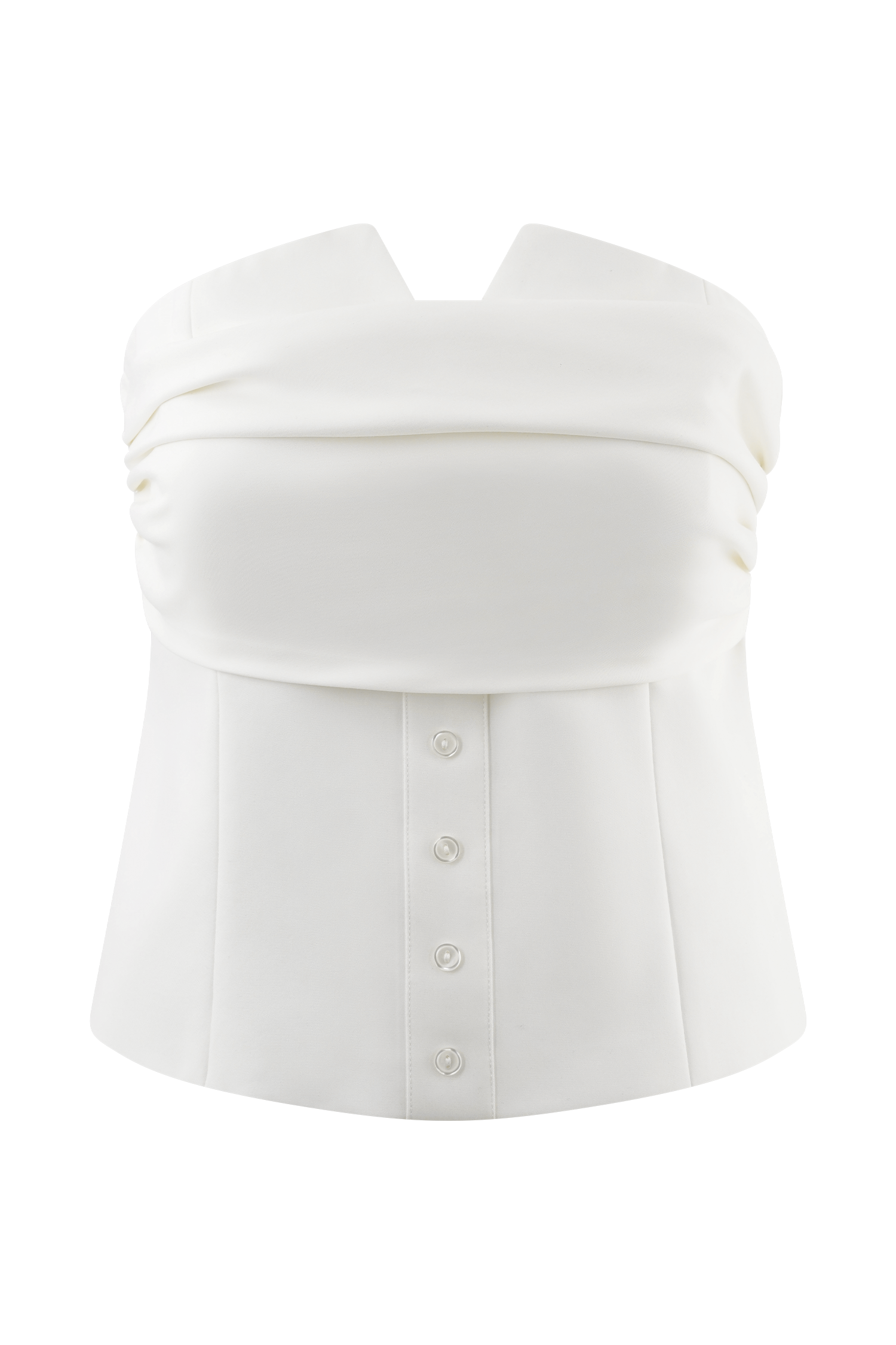 Zillah Strapless Cotton Top - White、mySite、solidvoid