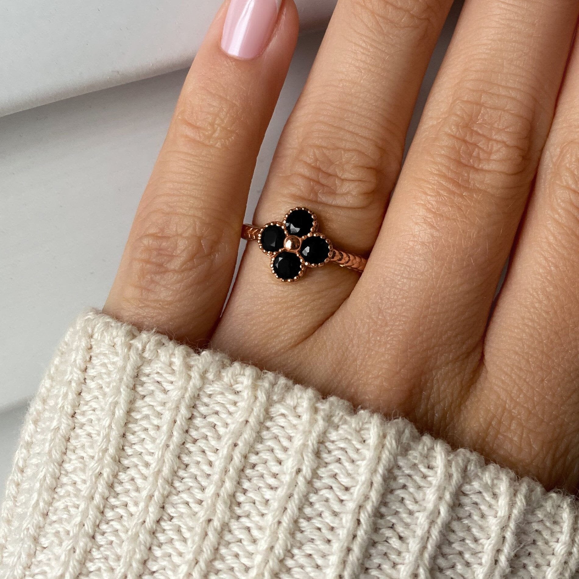 Lucky Me Ring - Black Obsidian、mySite、hinf8tx79