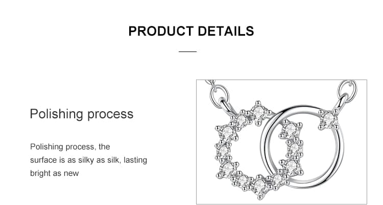 Interlocking Circles Pendant Necklace Sterling Silver, Dainty、mySite、g9winljtr