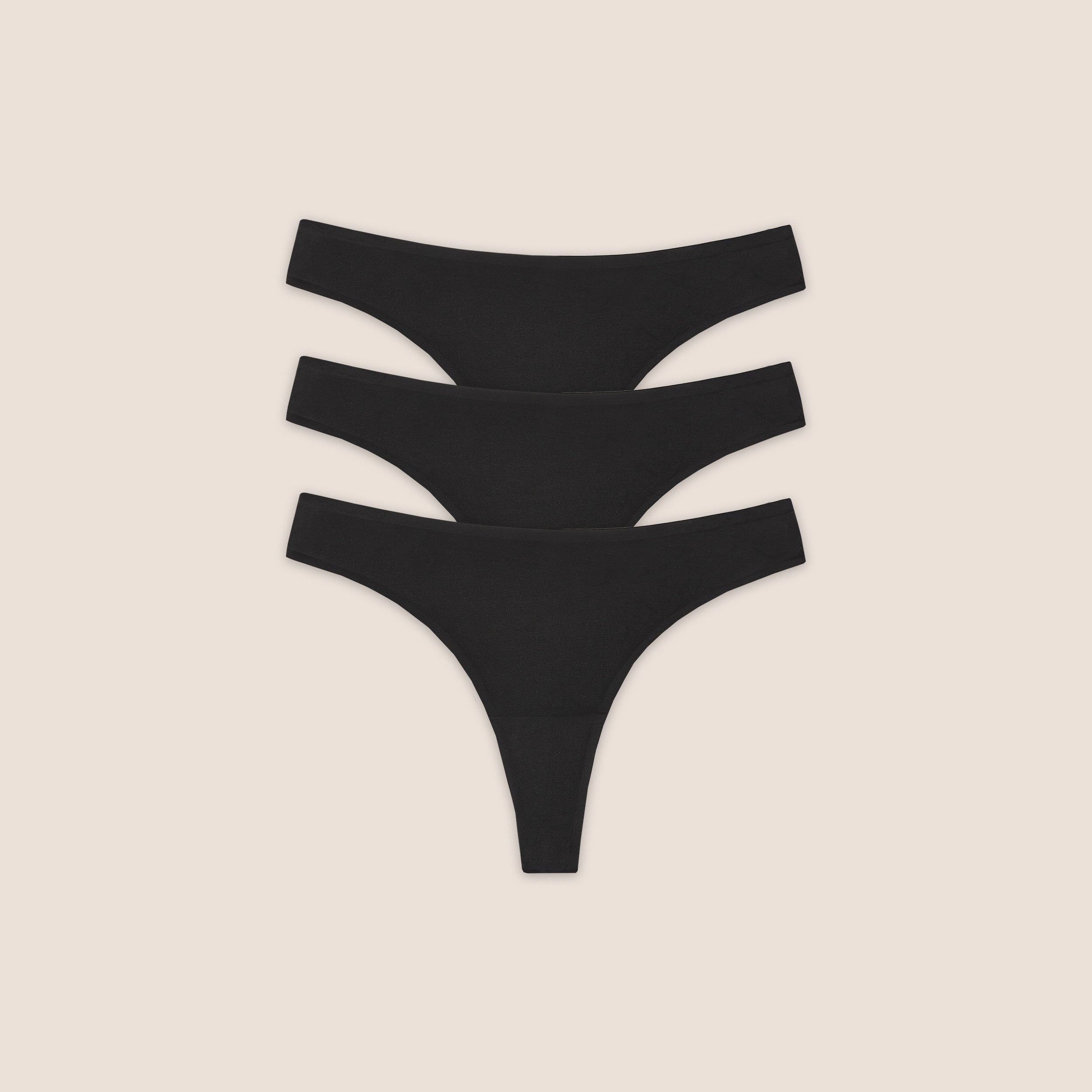 Seamless Bonded Thongs (3-Pack) - Black、mySite、bengalsvssteelers