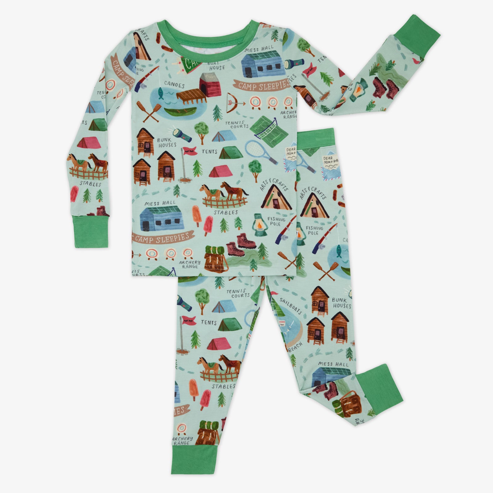  Green Camp Sleepies Two-Piece Pajama Set、mySite、layawaytickets