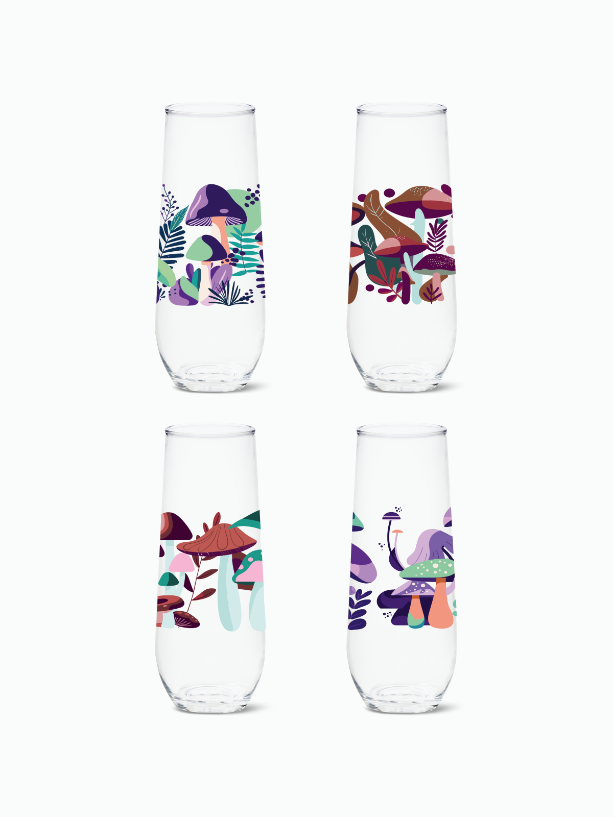 Psychedelic Shrooms - RESERVE 9oz Stemless Champagne Tritan Copolyester Glass、mySite、camillekostekn