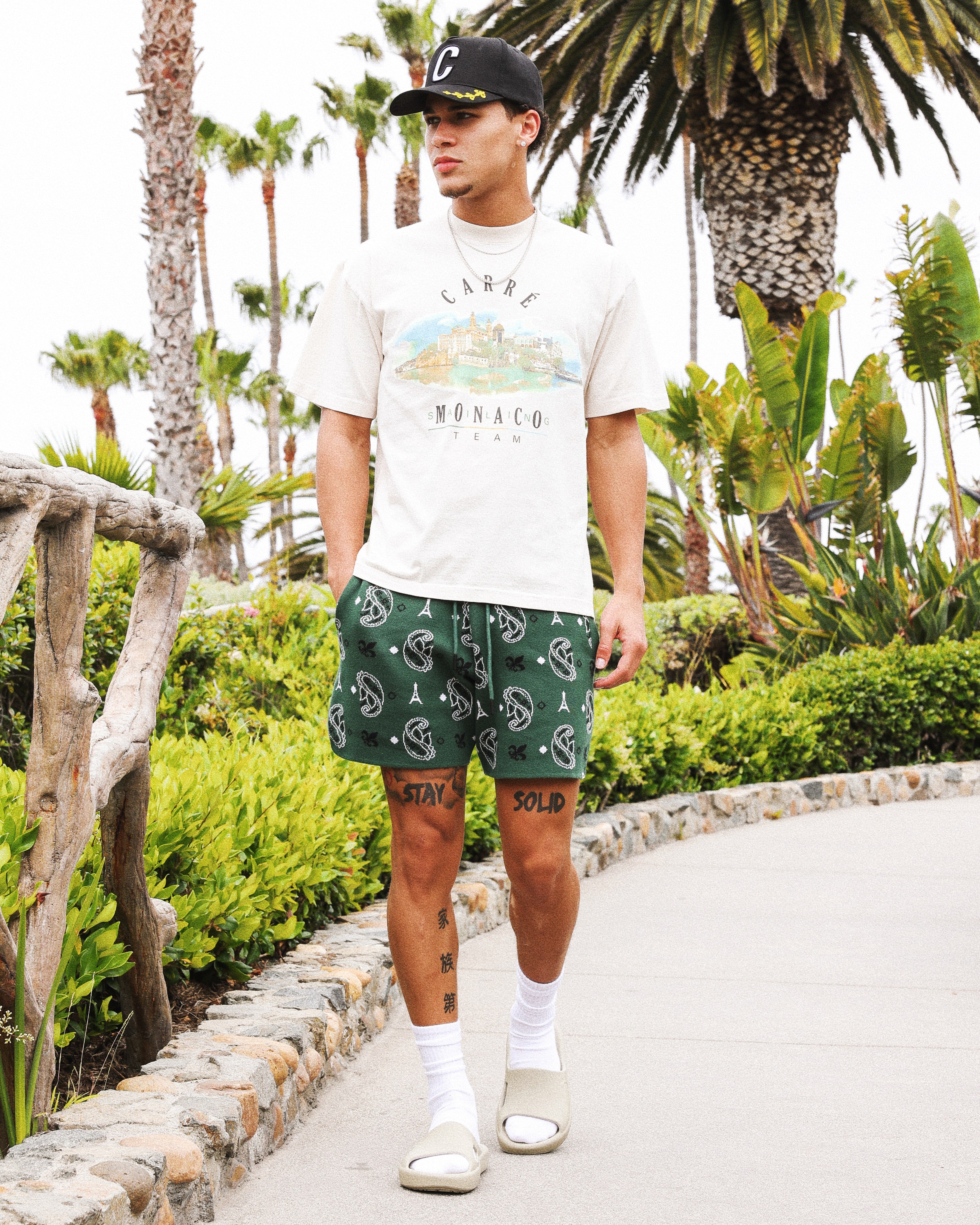 Carre Big Bandana Knitted Shorts Green、mySite、zt4zffjzw