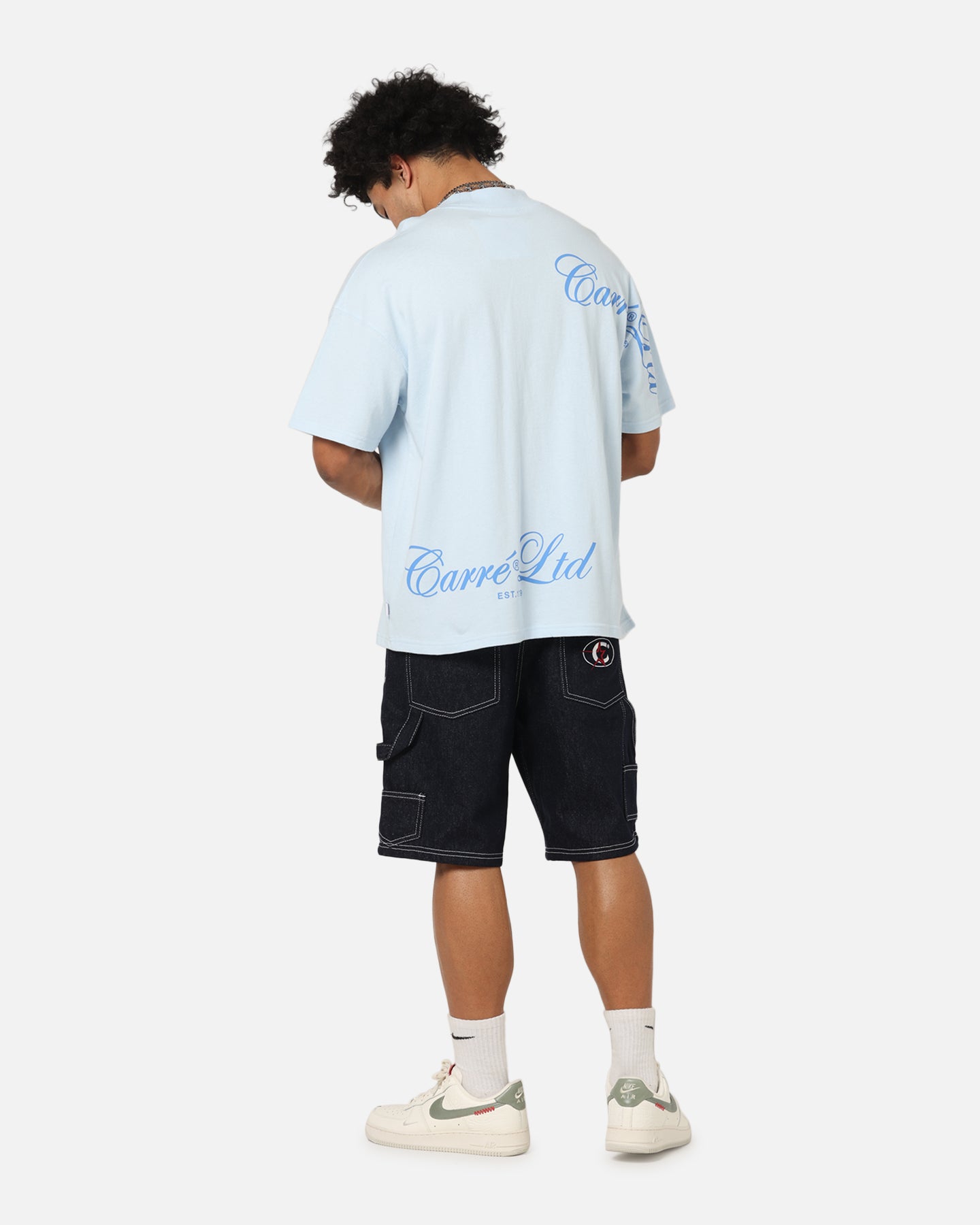 Carre Side Script Oversized T-Shirt Baby Blue、mySite、zt4zffjzw