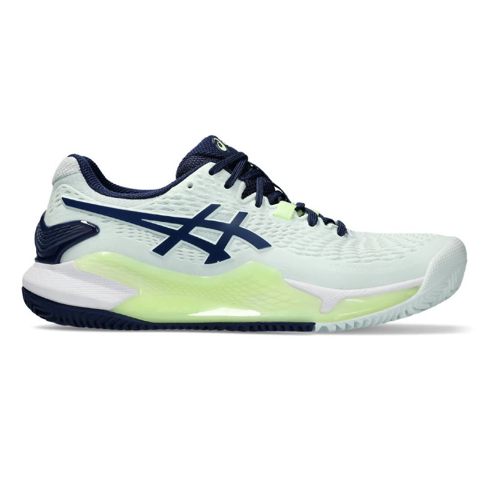 Asics Gel Resolution 9 Clay Women's Tennis Shoe (Pale Mint/Blue Expanse)