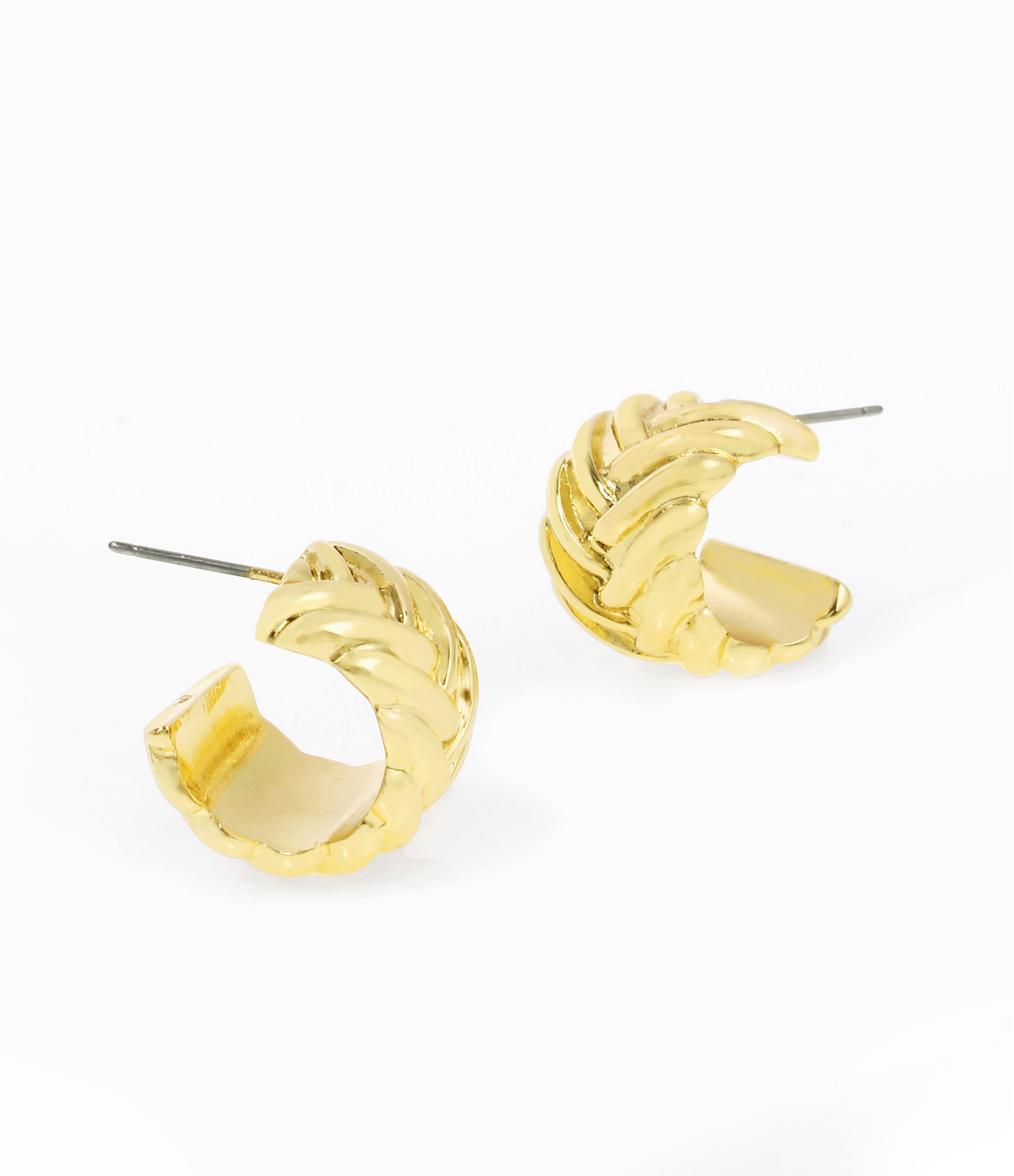 WOVEN HOOP EARRINGS GOLD、mySite、dreamappss