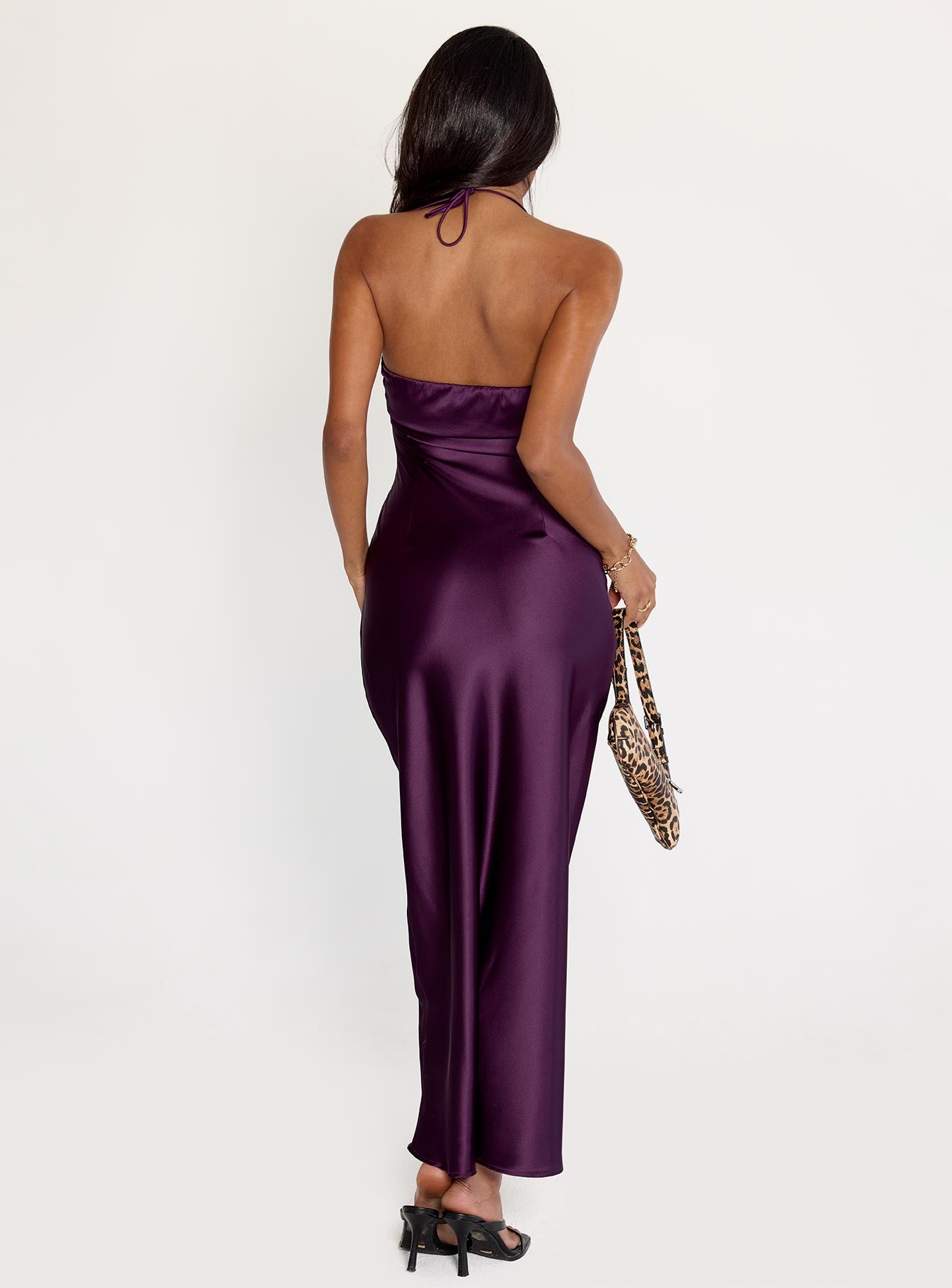 Fireproof Halter Maxi Dress Plum、mySite、solidvoid