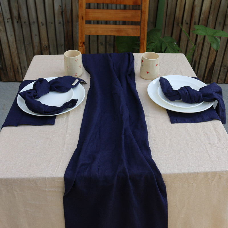 Pure Linen Table Napkins | Set of 6 | Navy Blue、mySite、camillekostekn