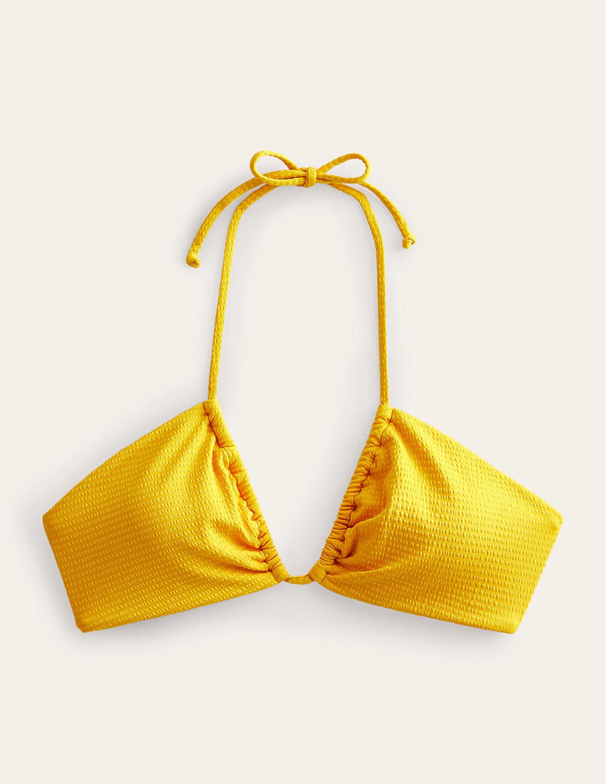  Cutout String Gather Bikini-Saffron Yellow Seersucker、mySite、ashleygrahame