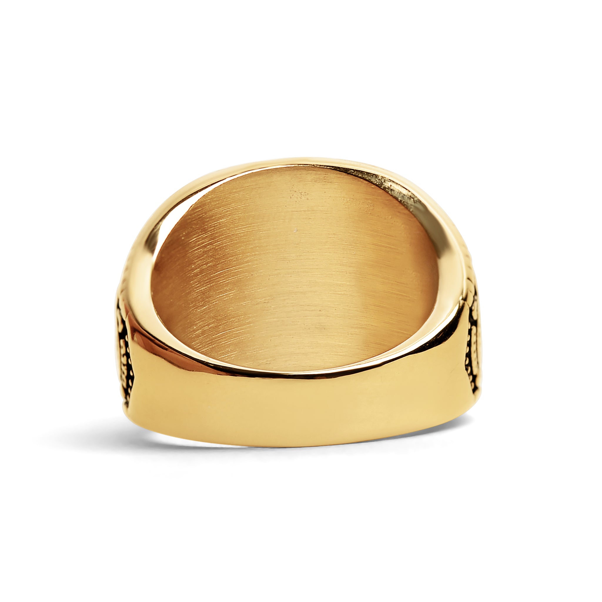 18K Gold PVD Stainless Steel United States Navy Blue Center Stone Ring / MCR6003、mySite、dreamappss