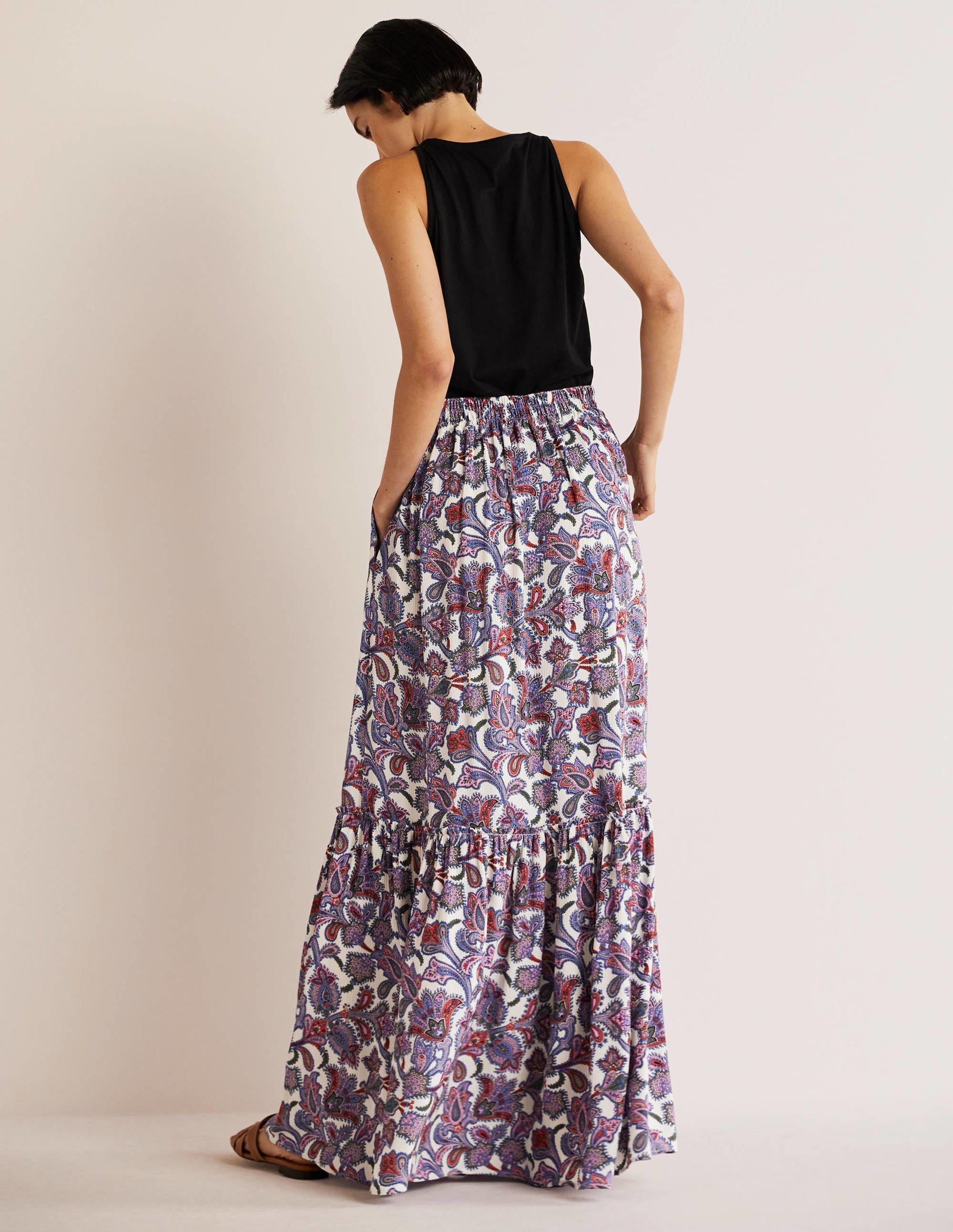  Grace Crinkle Maxi Skirt-Ivory, Paisley Bud、mySite、ashleygrahame
