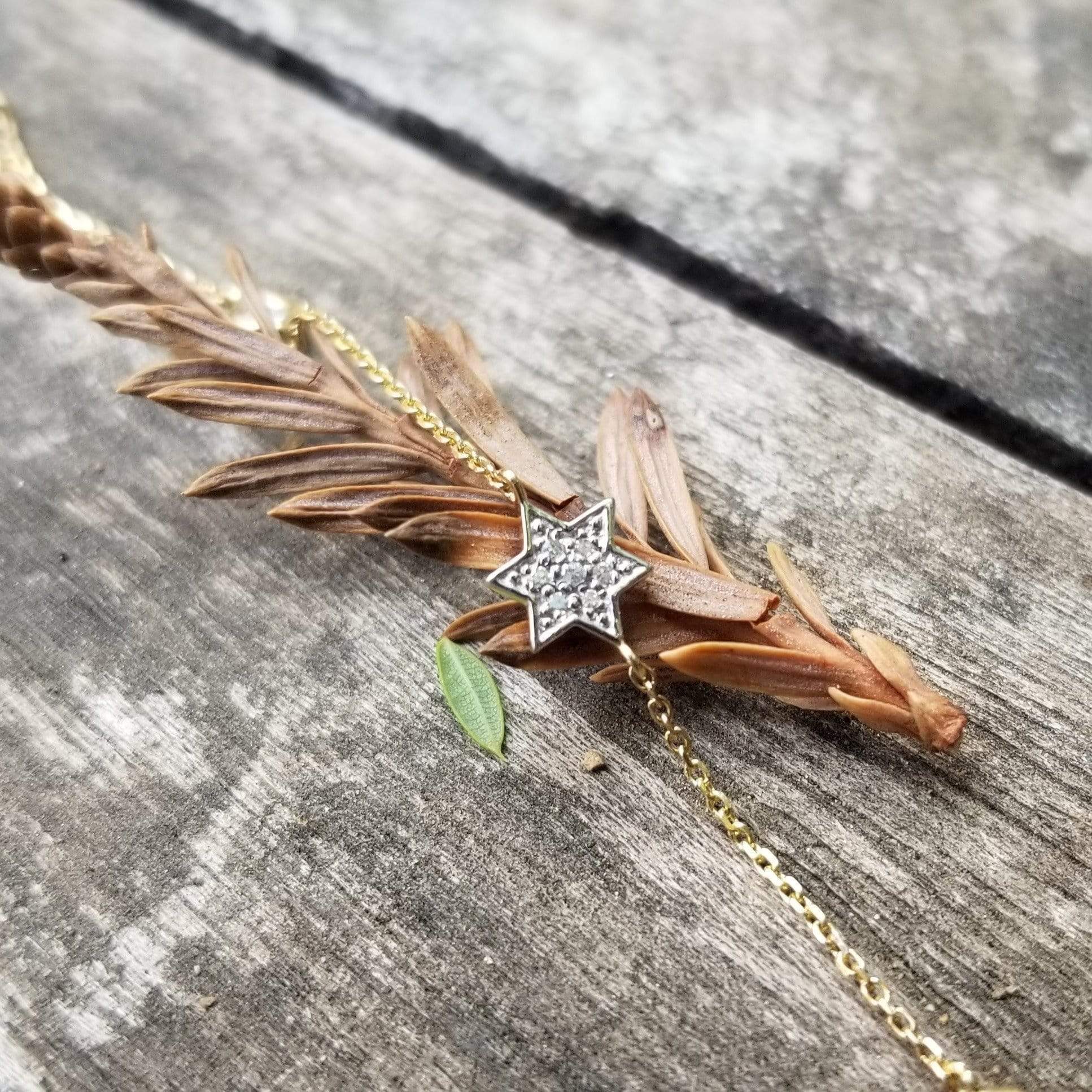 Star of David Bracelet with Diamonds - 14k Yellow, Rose or White Gold、mySite、topwebapps