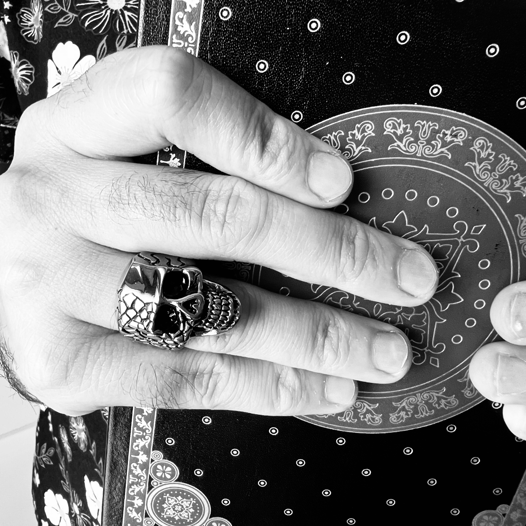 Detailed Cracking Skull Stainless Steel Ring / SCR4081、mySite、dreamappss