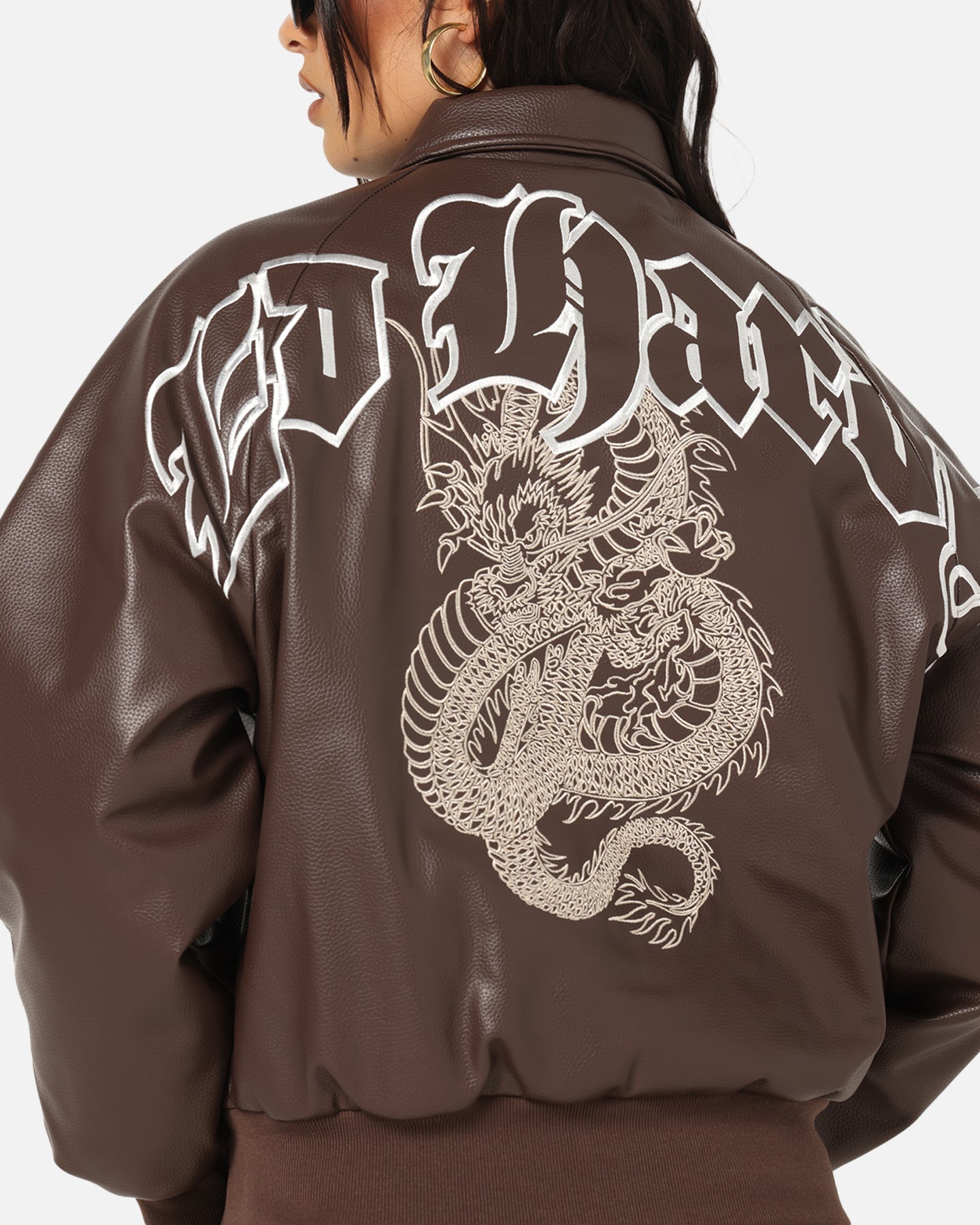 Ed Hardy Shinjuku Leather Jacket Brown、mySite、zt4zffjzw