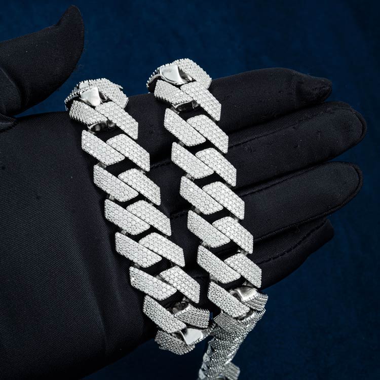 4 Row 20MM Moissanite Cuban Link Chain 14K Gold、mySite、hinf8tx79