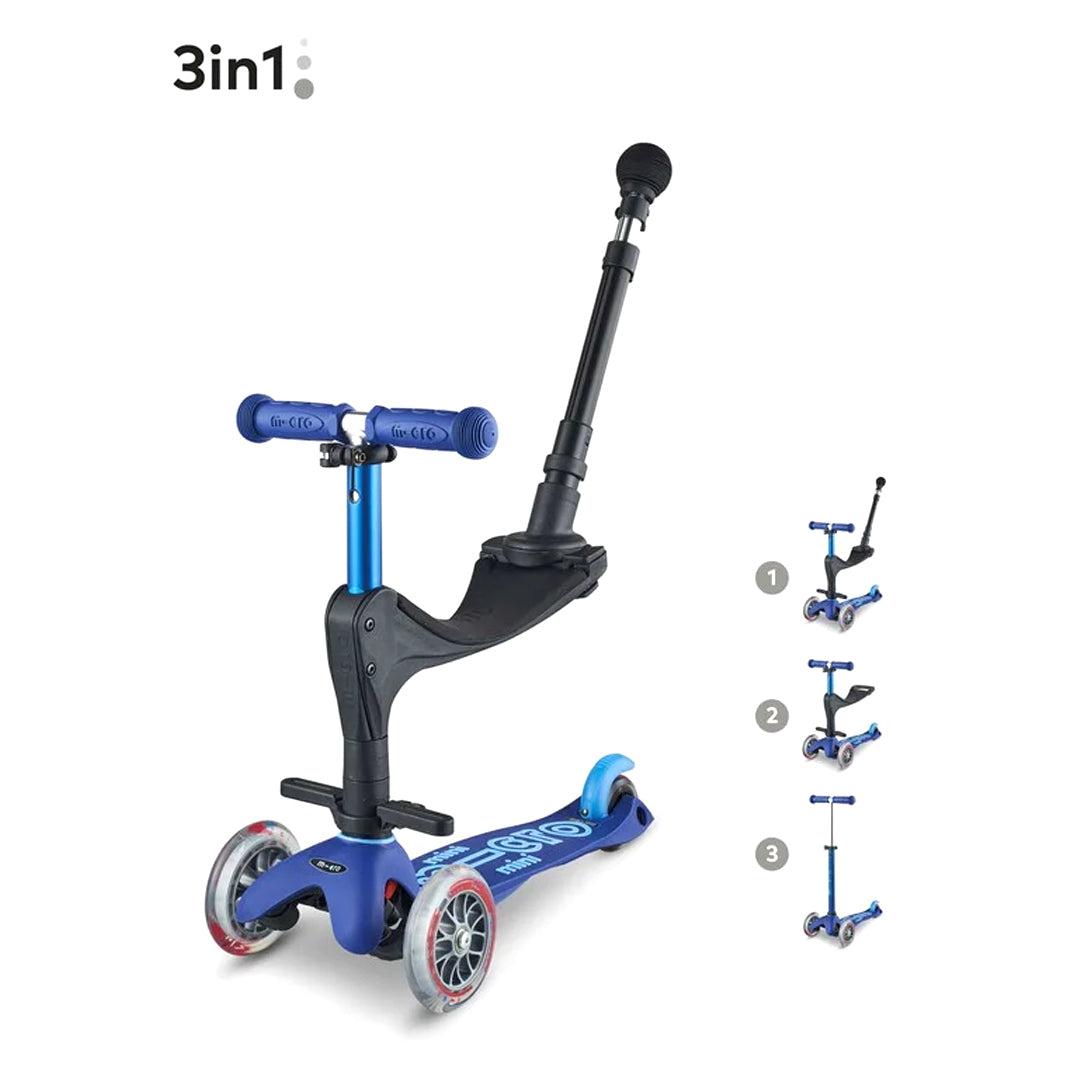  Micro Scooters 3 In 1 Deluxe Plus Scooter + Push Handle - Blue、mySite、merchandisen