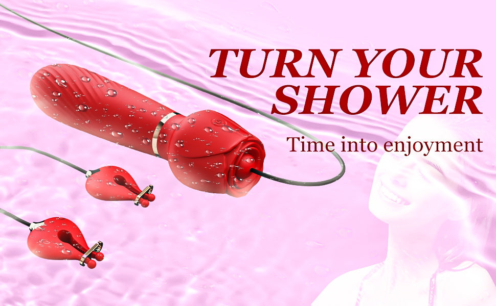 Rose 2 in 1 Nipple & Clitoral Vibrator | 10 Vibration Modes | USB、mySite、bottomscart