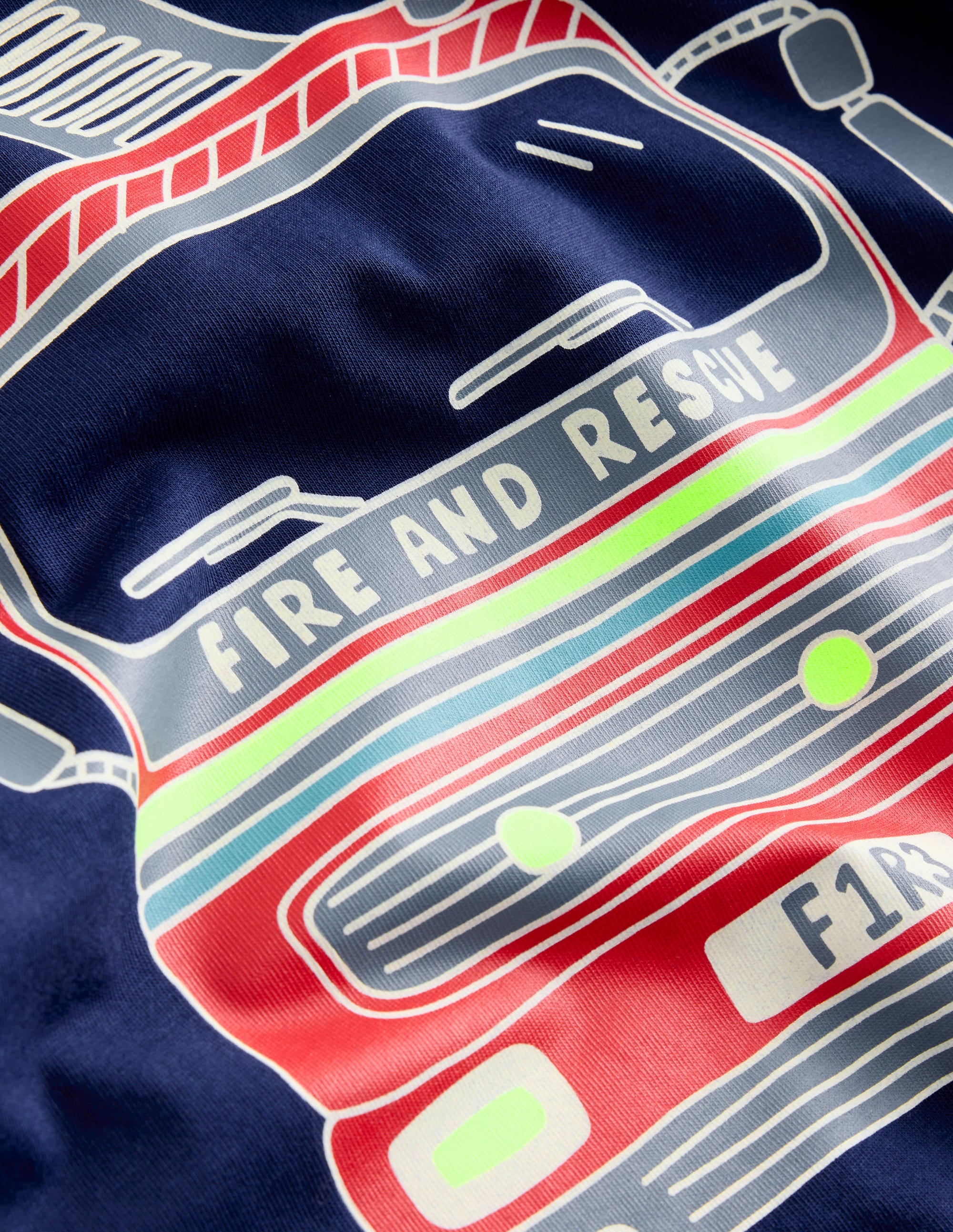  Glow-In-The-Dark T-Shirt-College Navy Fire Engine、mySite、ashleygrahame