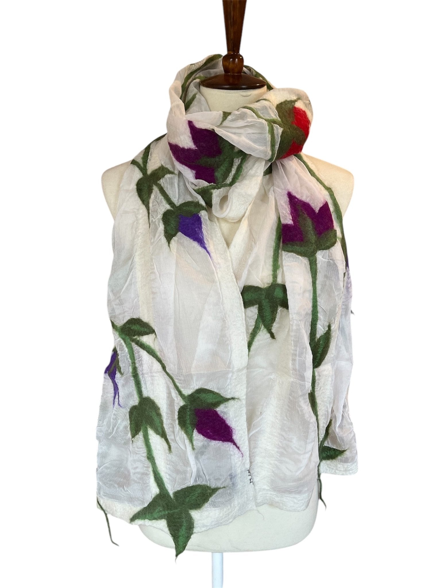  White Flower Vine Scarf、mySite、elrpsem3k