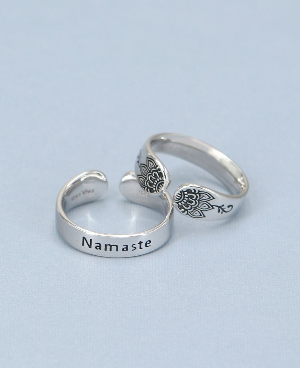 Namaste Lotus Inspirational Mantra Ring、mySite、topwebapps