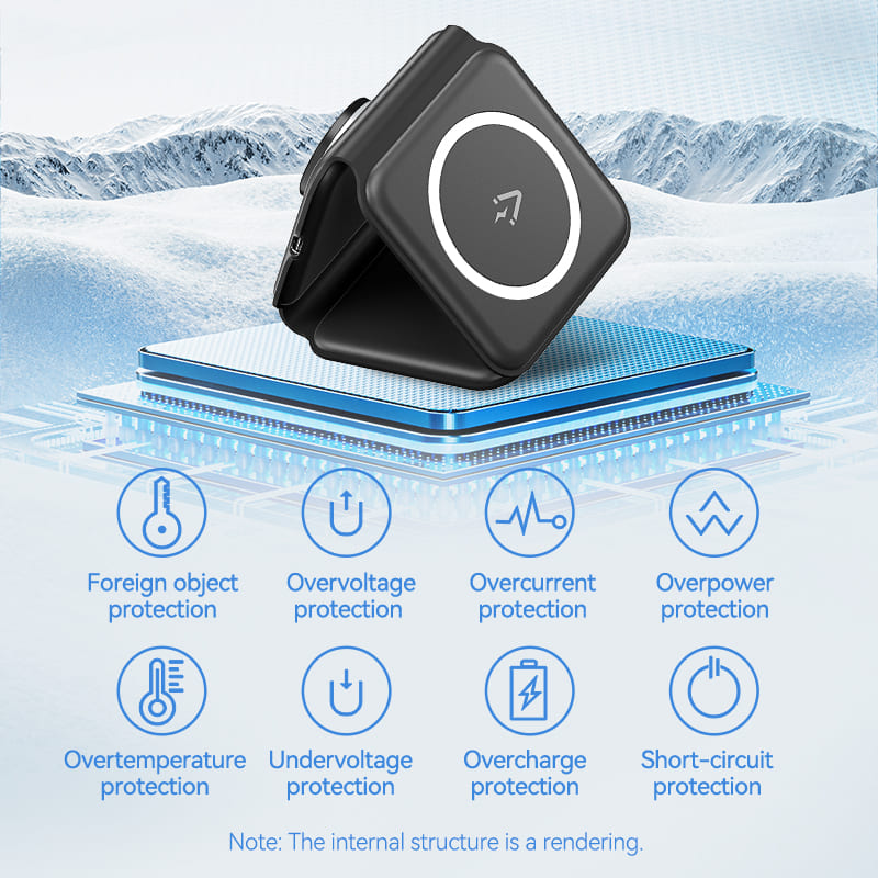 Vention 3-in-1 15W Wireless Charging Pad with MagSafe and LED Night Light Black、mySite、fannypackpong