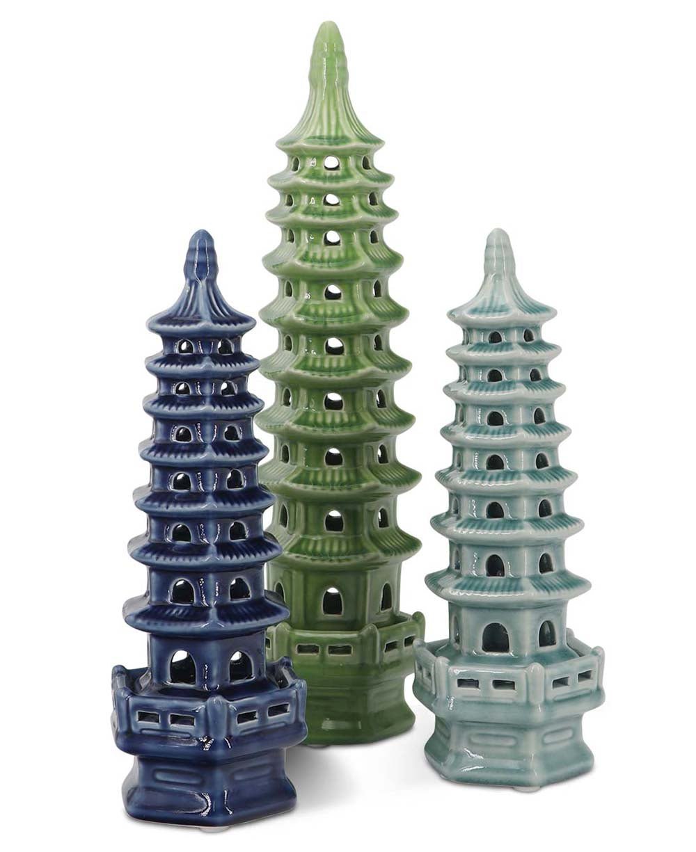 Zen-Inspired Porcelain Tall Pagoda Sculptures, Sold Individually、mySite、topwebapps