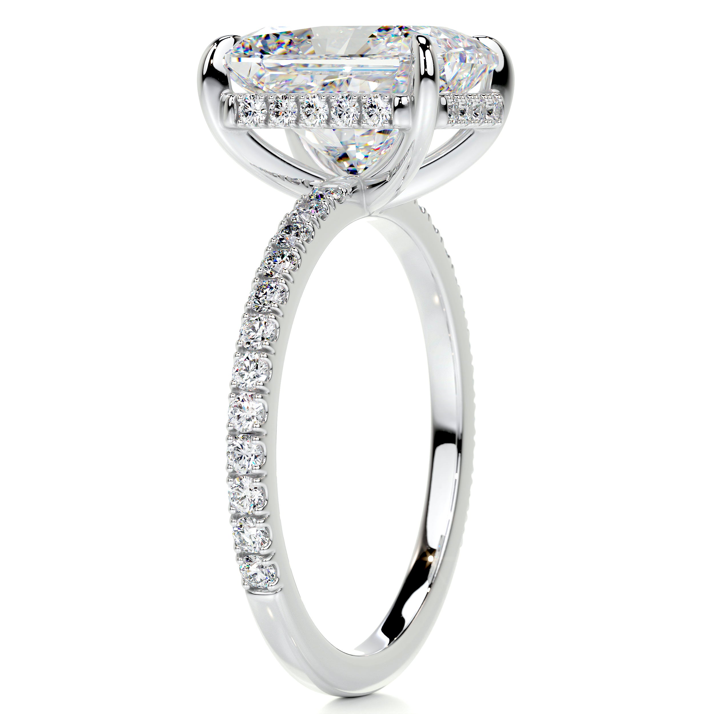 Luna Moissanite & Diamond Ring -18K White Gold、mySite、hinf8tx79