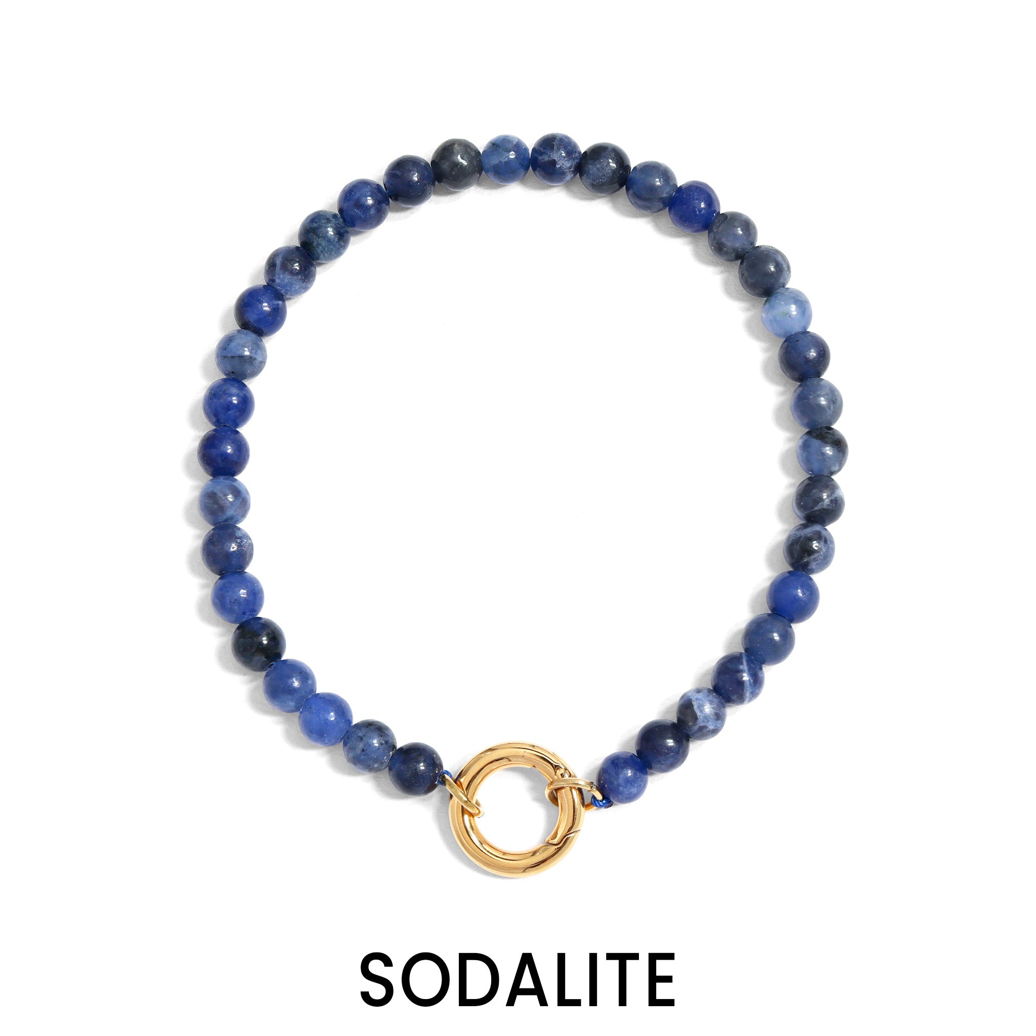 18K Gold PVD Stainless Steel Semi Precious Natural Stone Charm Keeper Bracelet / SBB0358、mySite、dreamappss